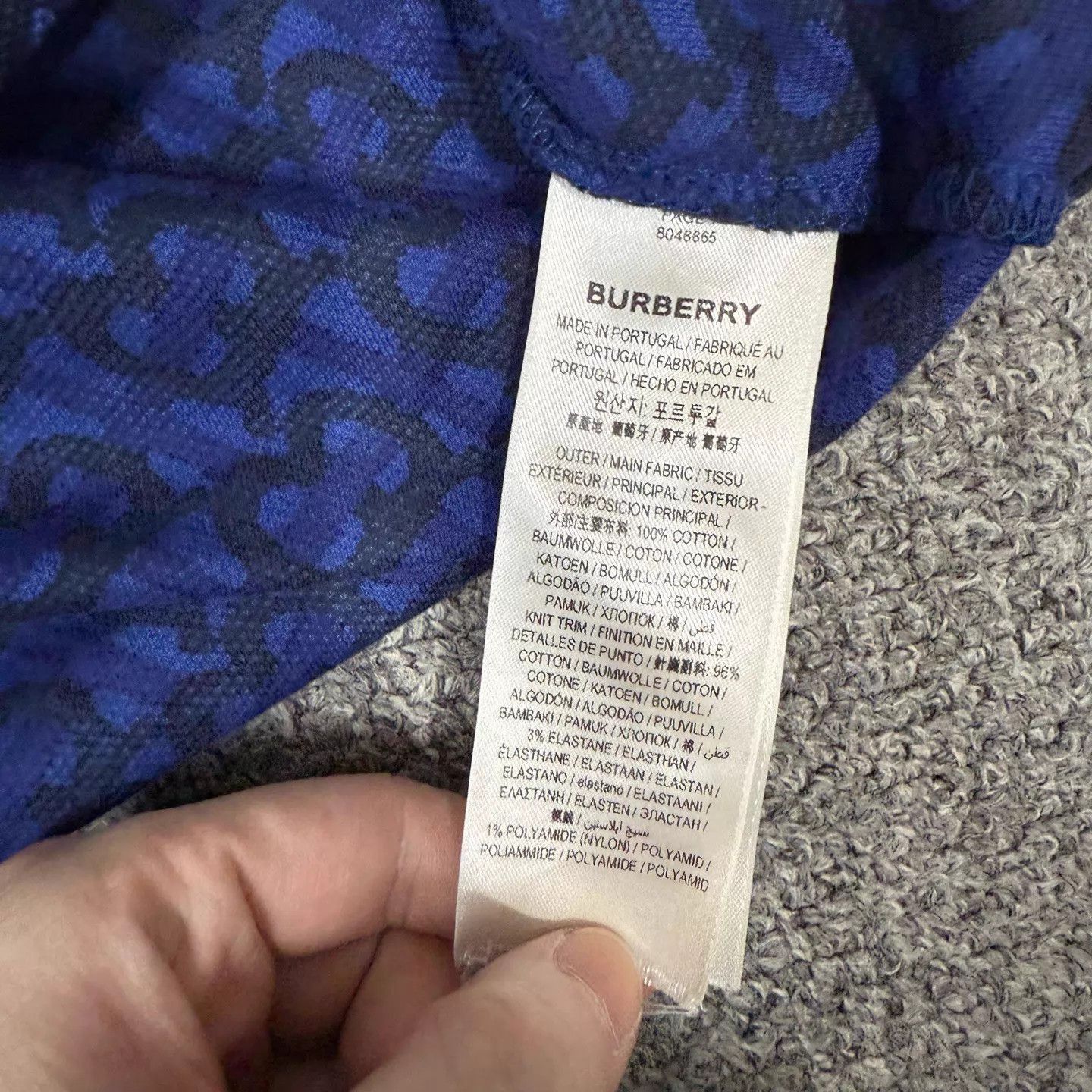 Burberry Blue Patterned Short-Sleeve Polo Shirt Size US M / EU 48-50 / 2 - 4 Thumbnail