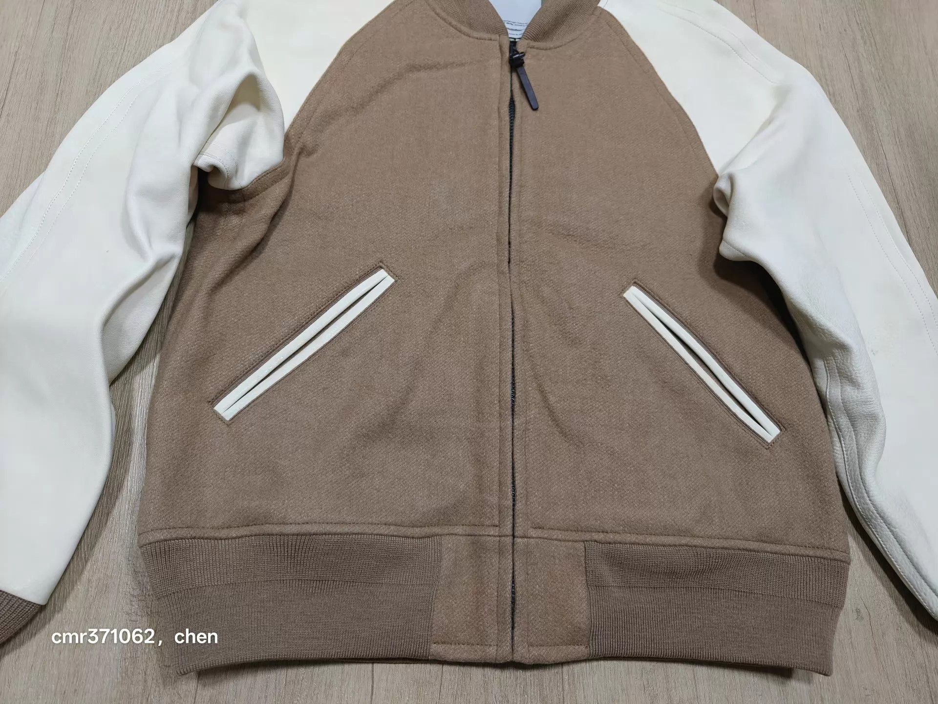 Visvim Brown and White Zip-Front Bomber Jacket Size US M / EU 48-50 / 2 - 6 Thumbnail