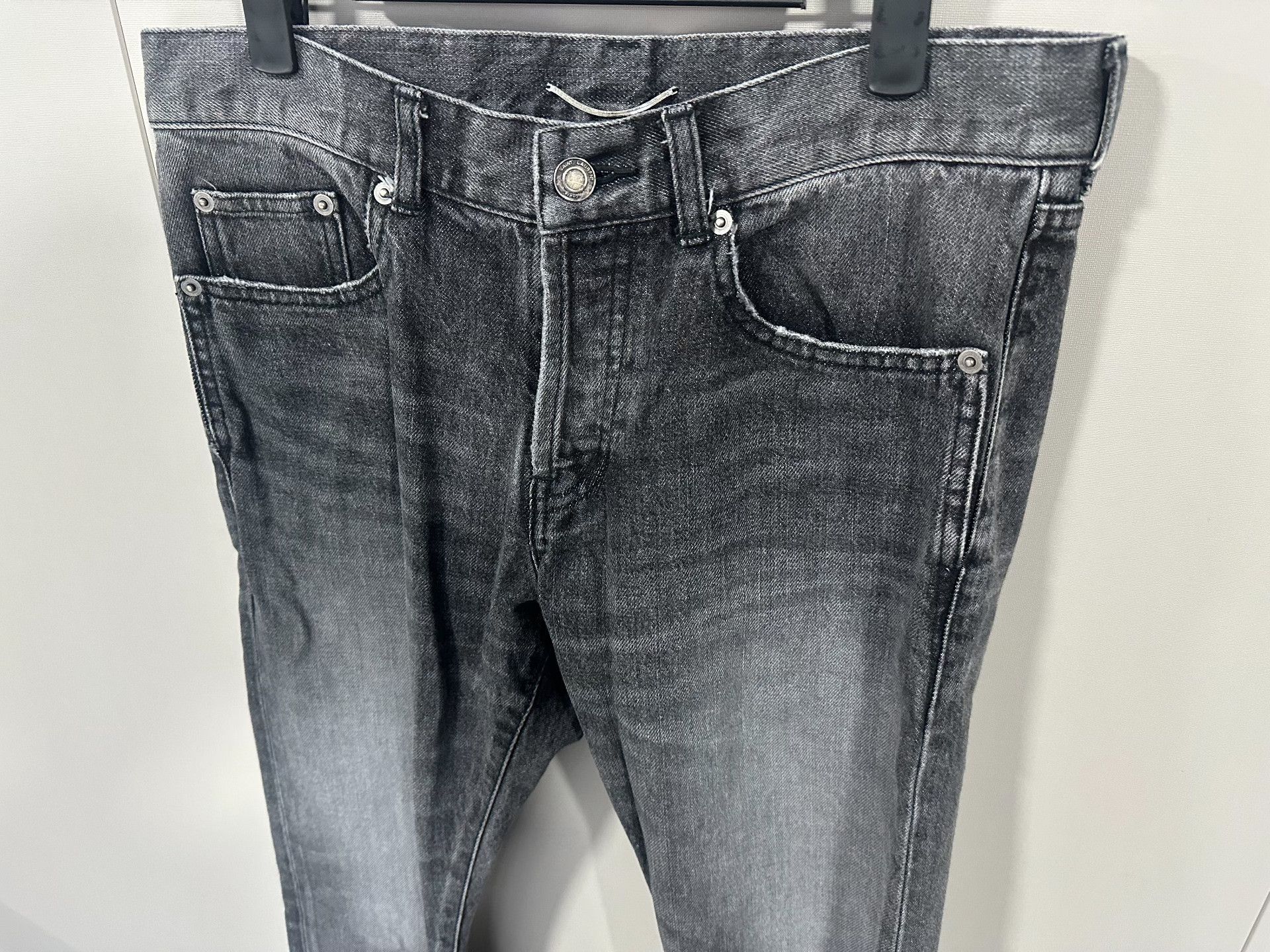 Saint Laurent Paris Saint Laurent D18 Black-Gray Washed Jeans Size US 29 - 3 Thumbnail