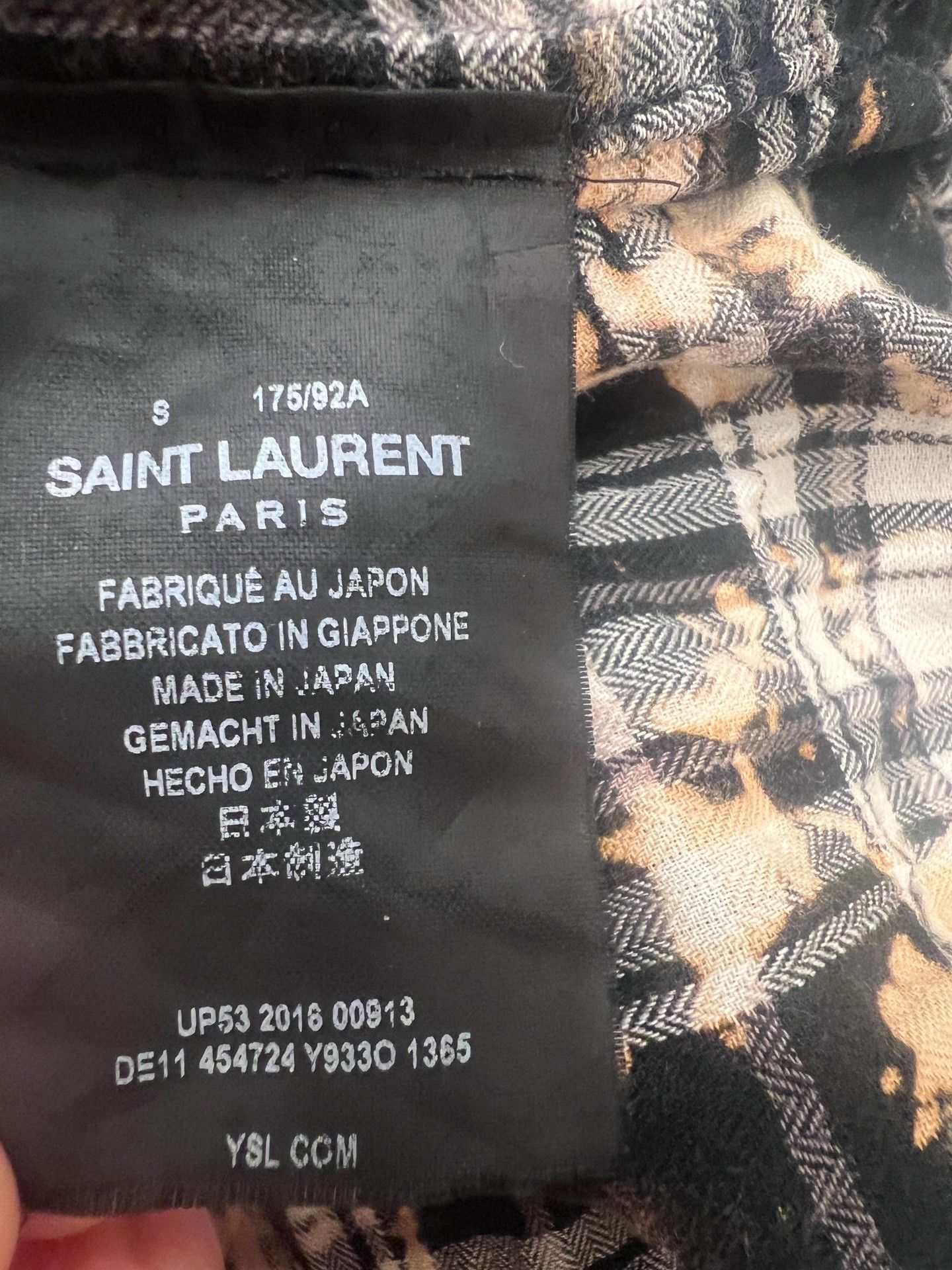Hedi Slimane Saint Laurent Black Yellow Plaid Splatter Shirt Size US S / EU 44-46 / 1 - 3 Thumbnail