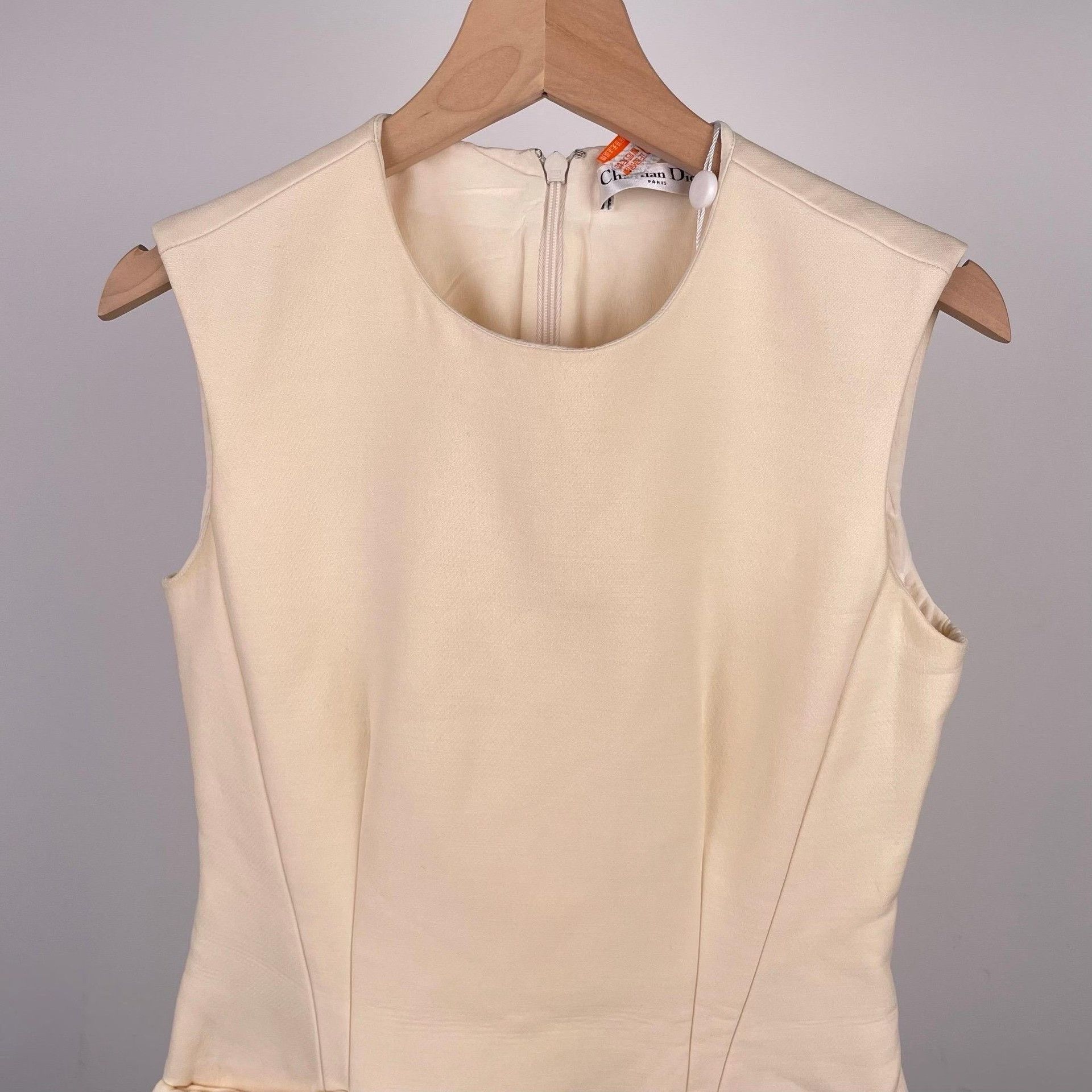 Dior Dior Light Yellow Silk Wool Dress Size XXS / US 00 / IT 34 - 4 Thumbnail