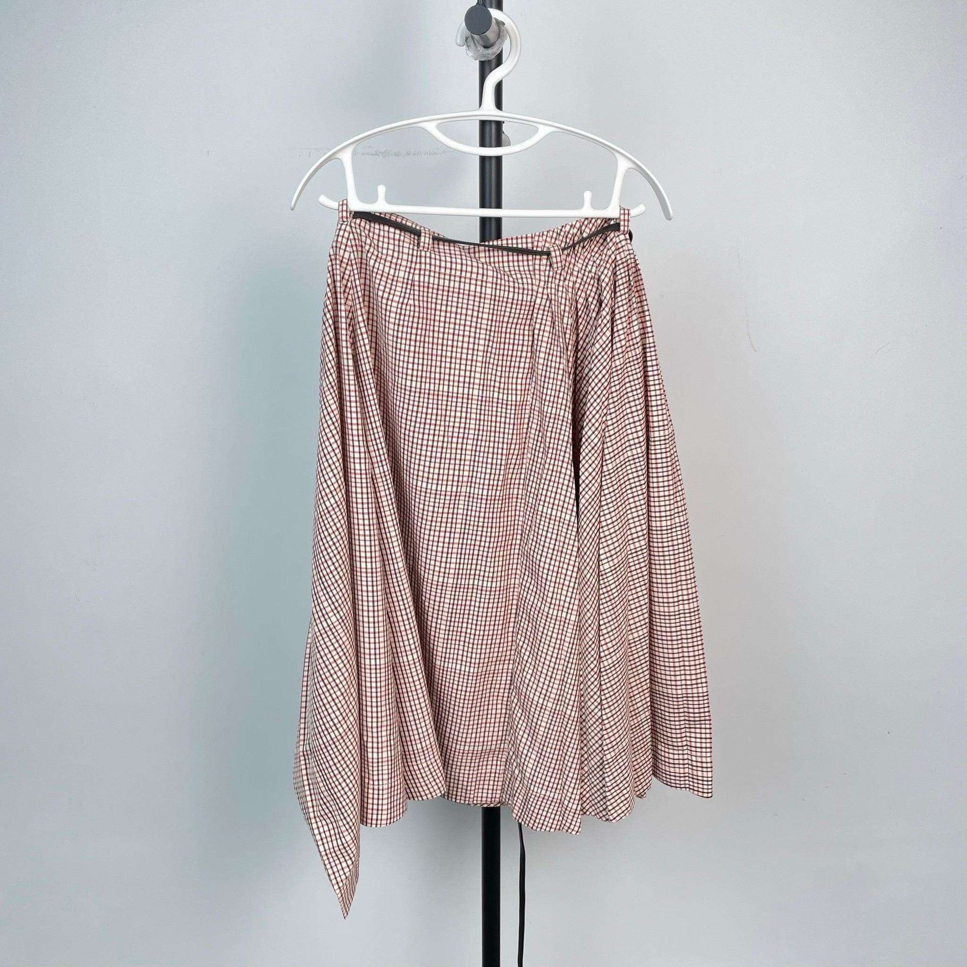Bottega Veneta Bottega Veneta Red-Brown Plaid Midi Skirt Size 34" / US 12 / IT 48 - 2 Thumbnail