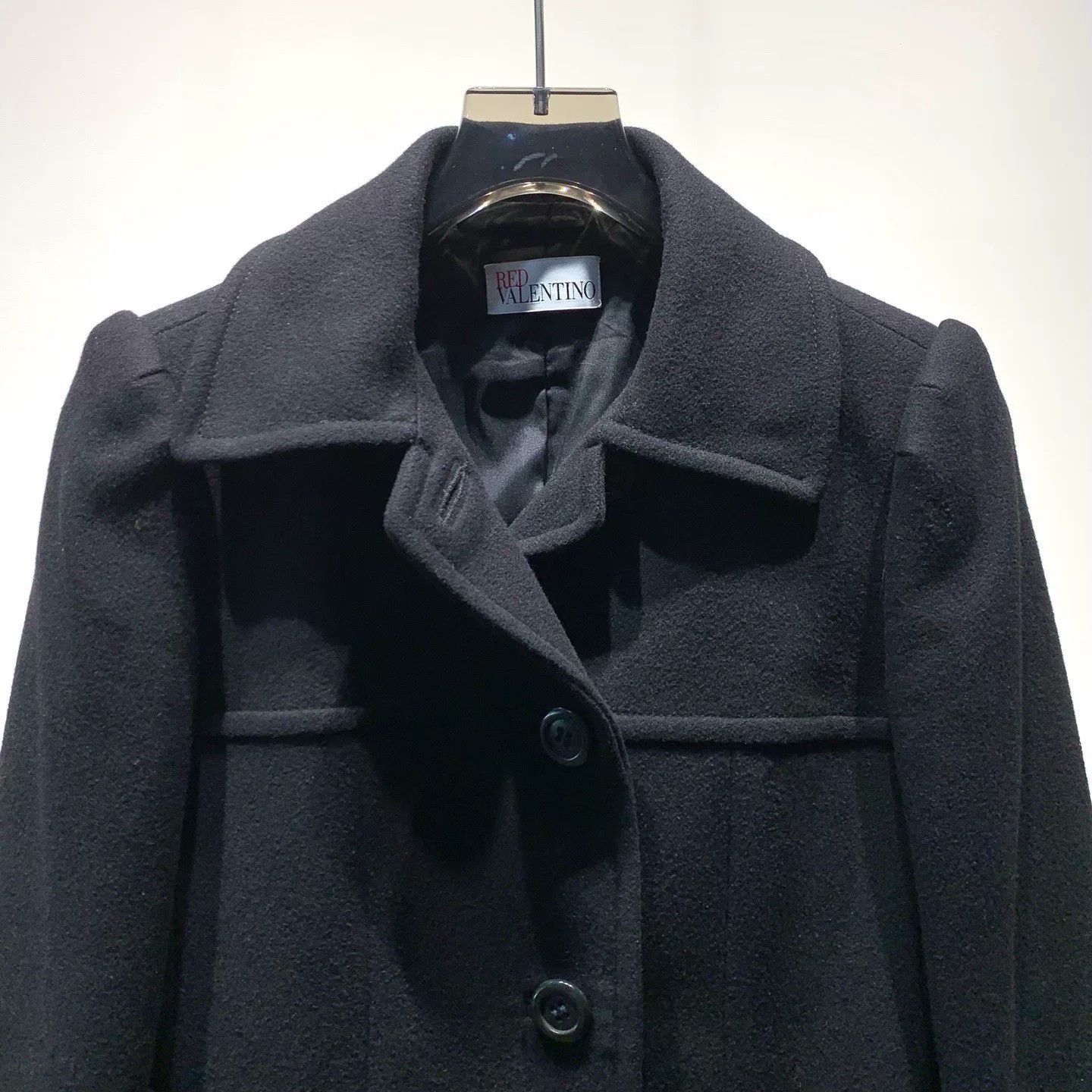 Valentino Valentino Black Wool Coat Size S / US 4 / IT 40 - 3 Thumbnail