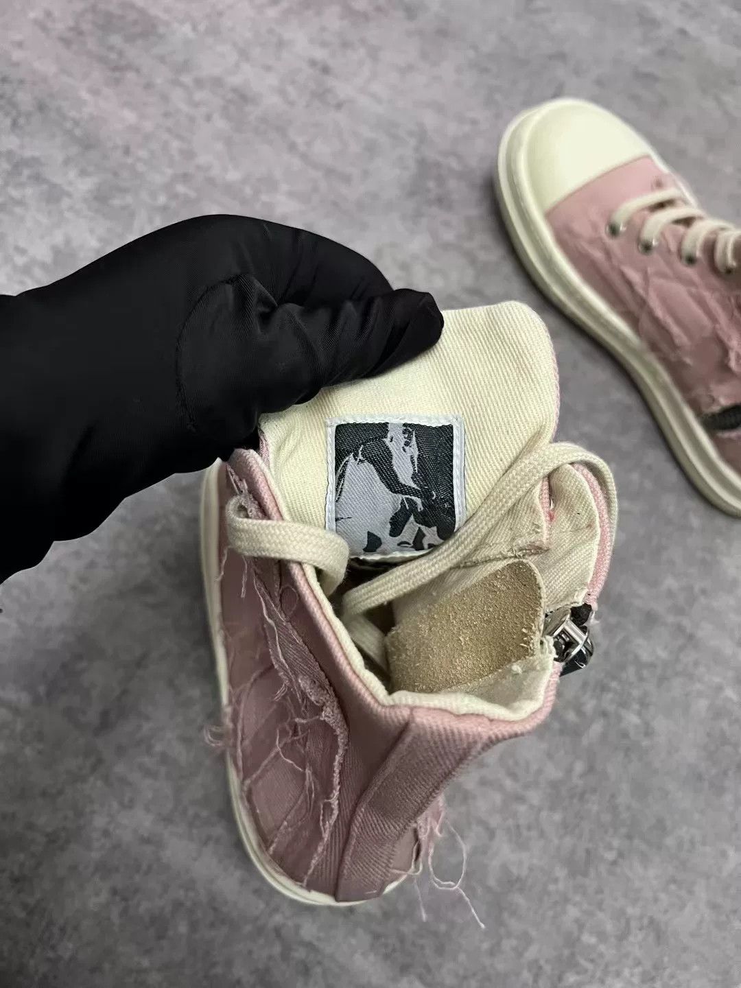 Rick Owens Rick Owens Pink Canvas High-Top Sneakers Size US 6 / IT 36 - 4 Thumbnail