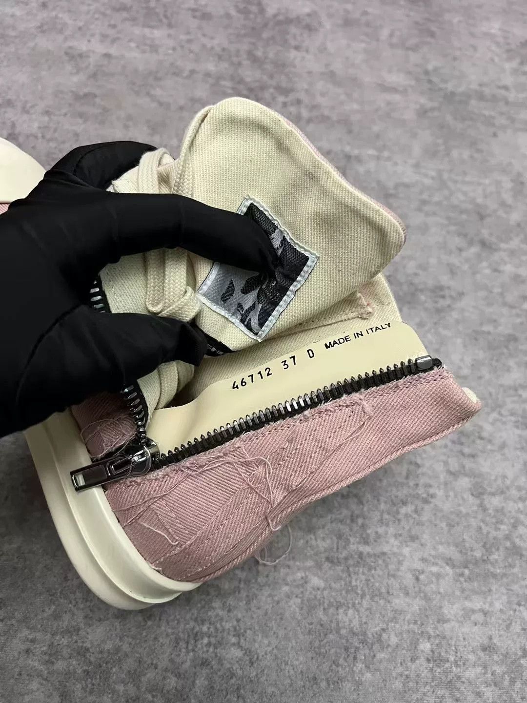Rick Owens Rick Owens Pink Canvas High-Top Sneakers Size US 6 / IT 36 - 5 Thumbnail