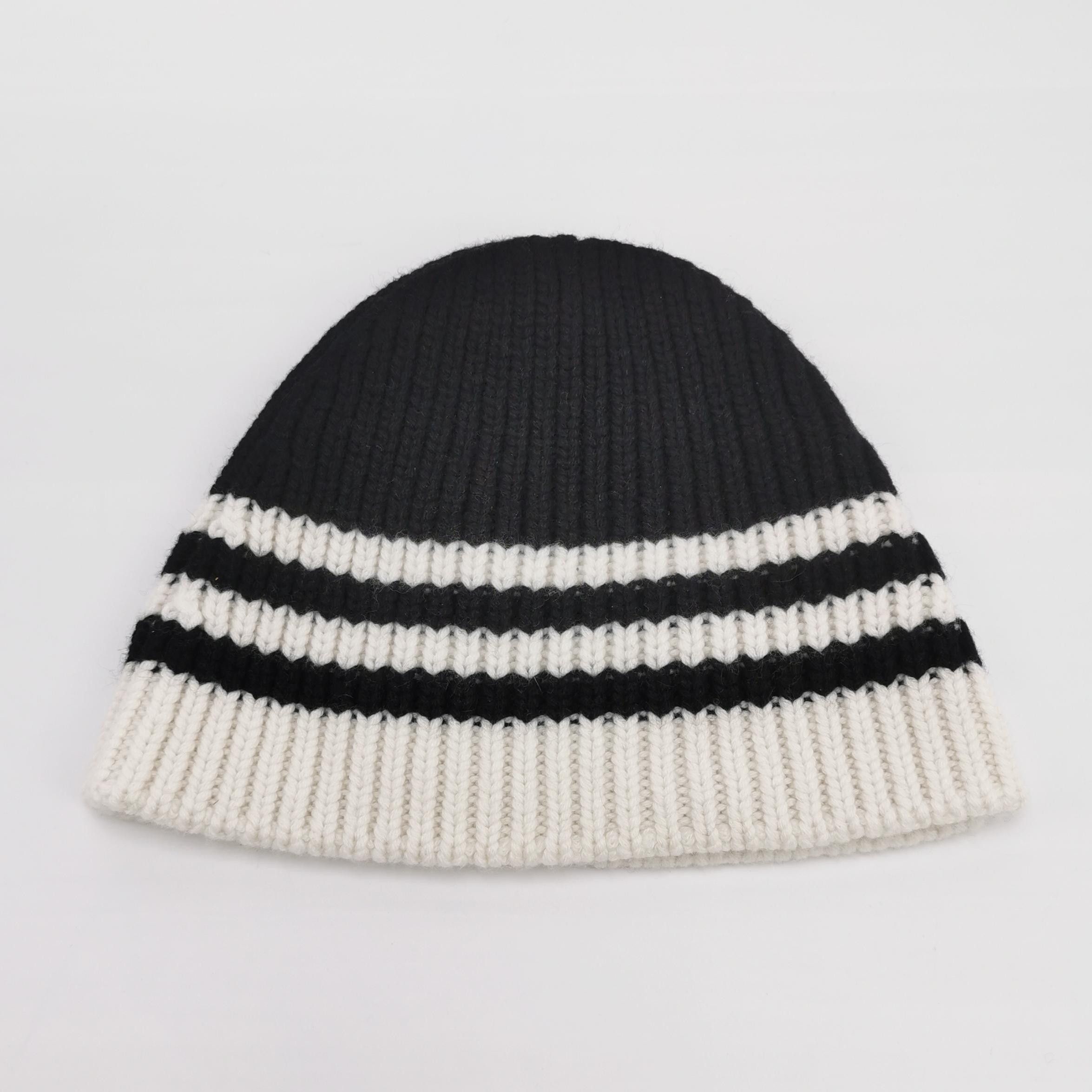 Prada Prada Striped Logo Cashmere Beanie Size S Size ONE SIZE - 3 Thumbnail