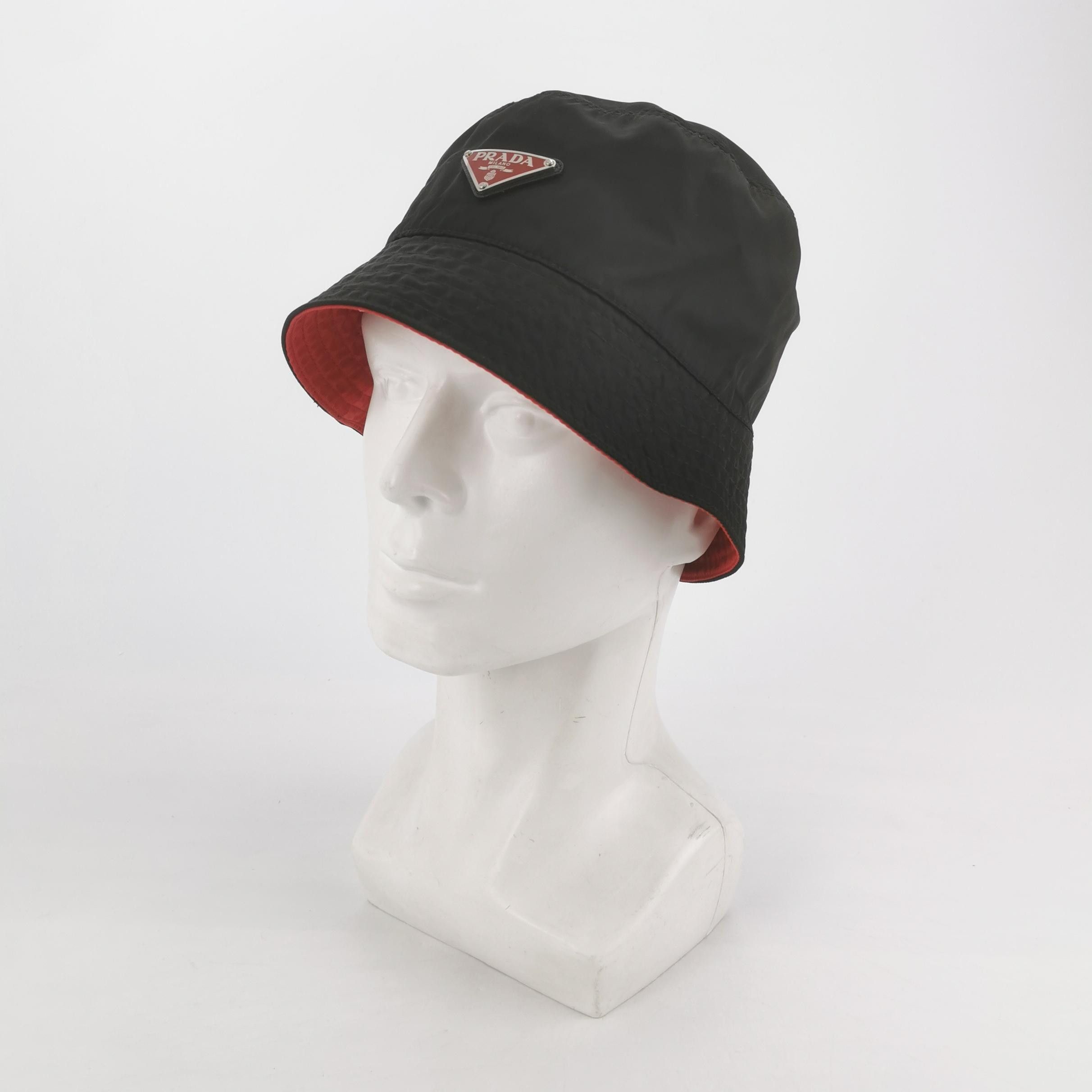 Prada Prada Triangle Logo Nylon Bucket Hat Size S Size ONE SIZE - 2 Thumbnail