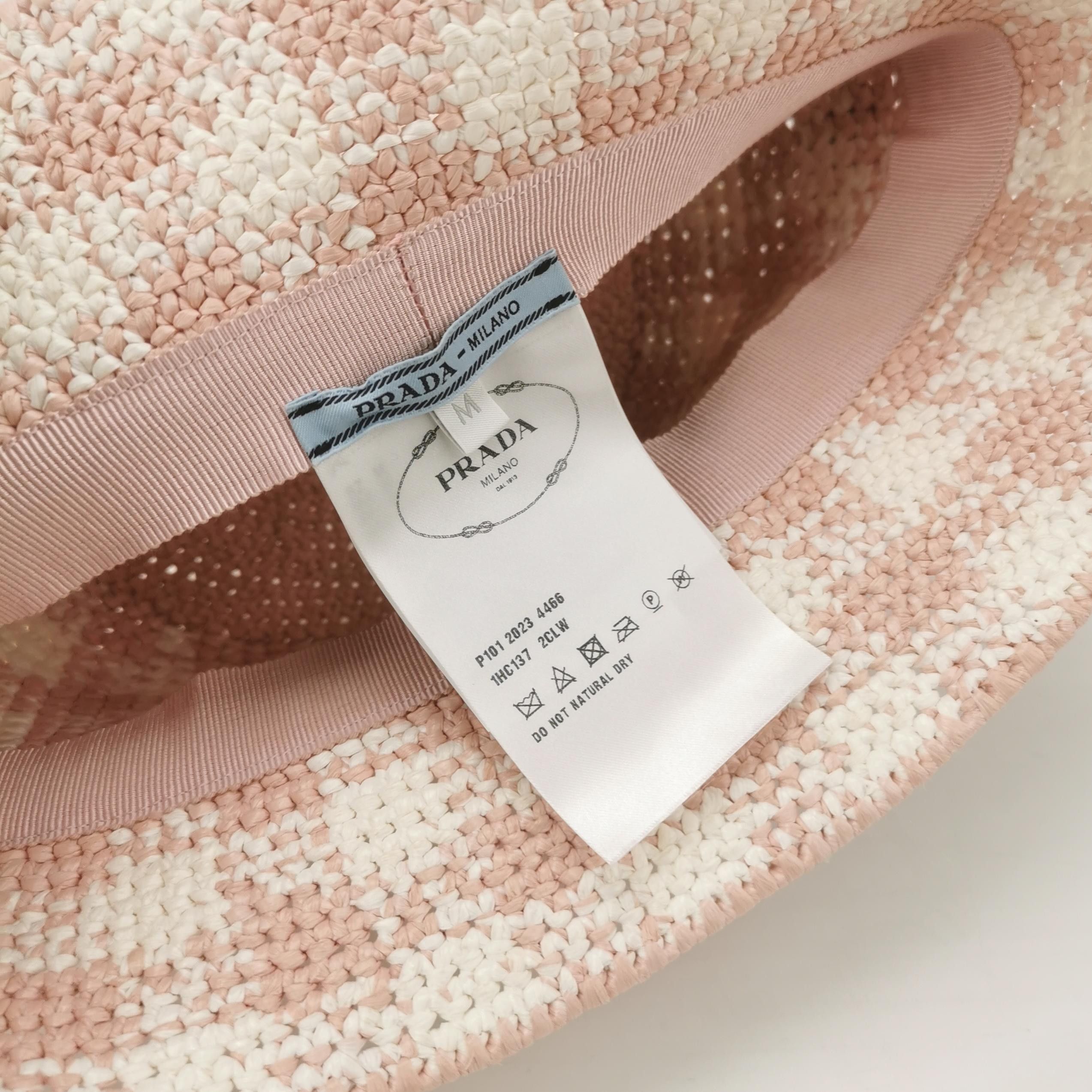 Prada Prada Gingham Raffia Bucket Hat Size M Size ONE SIZE - 5 Thumbnail