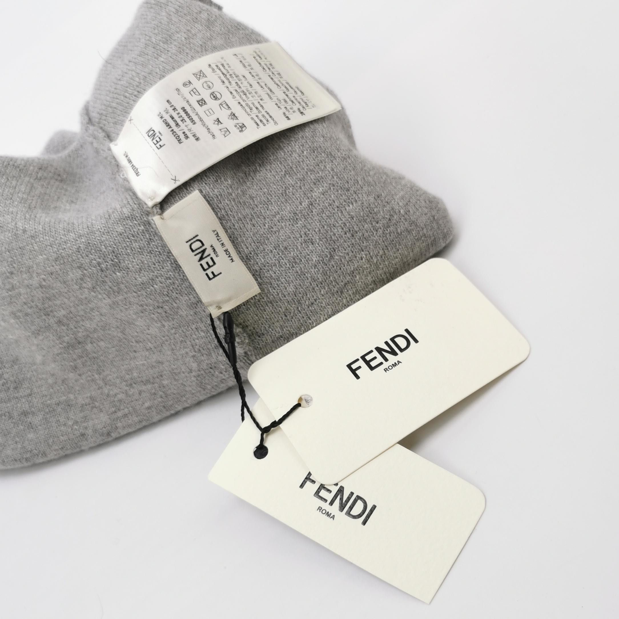 Fendi Fendi Logo Wool Cashmere Beanie ONE SIZE Size ONE SIZE - 6 Thumbnail