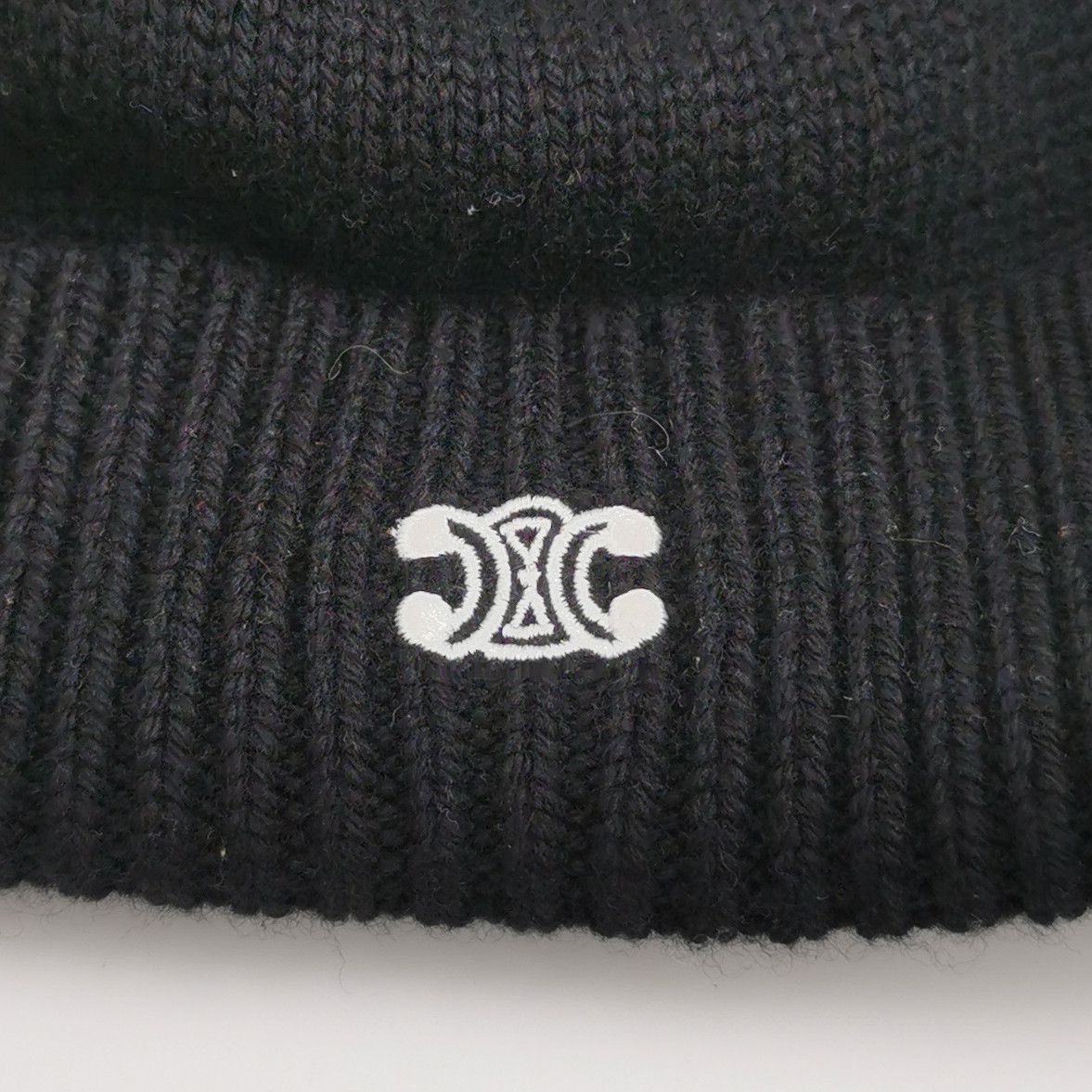 Celine Celine Triomphe Beanie Black Size One Size Size ONE SIZE - 4 Thumbnail