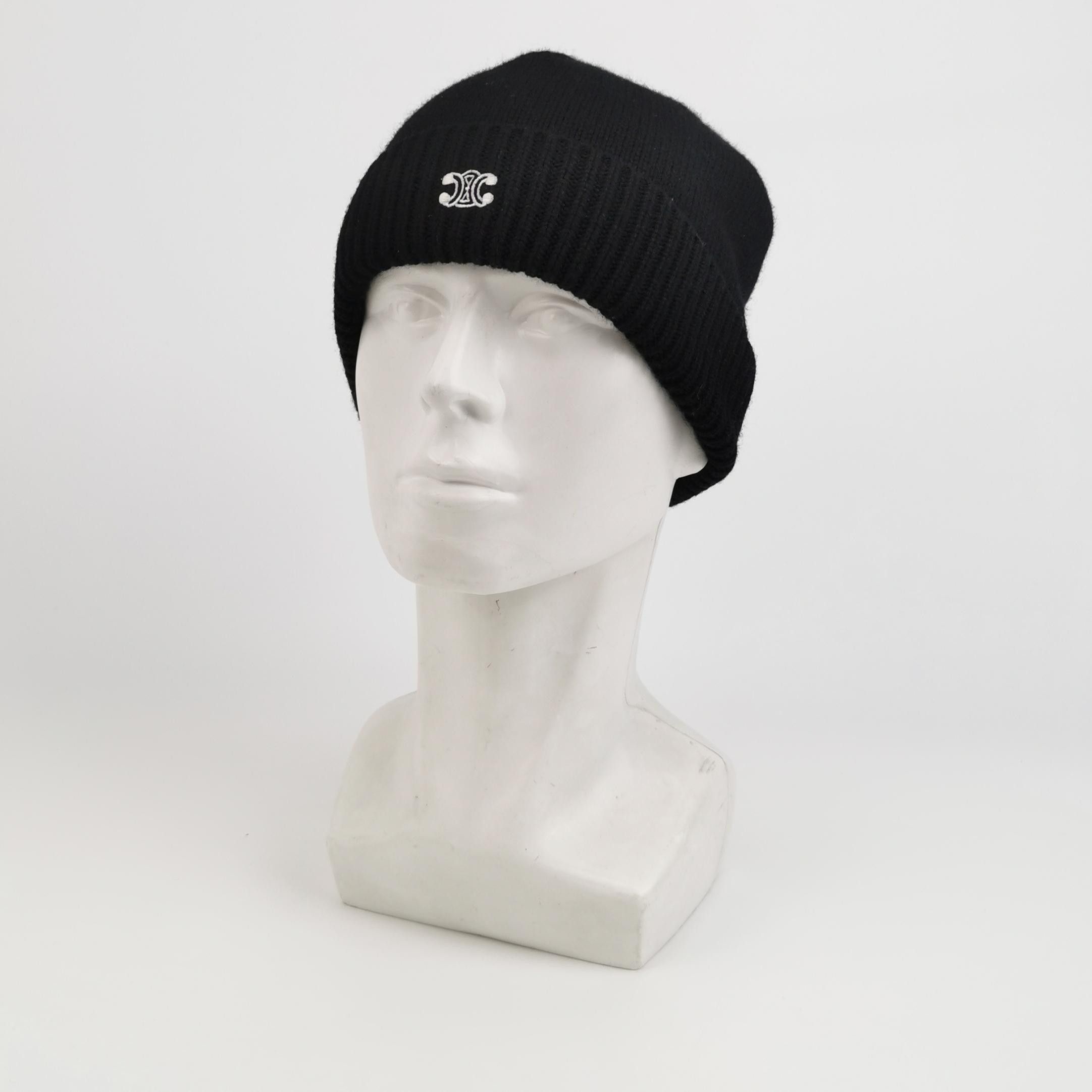 Celine Celine Triomphe Beanie Black Size One Size Size ONE SIZE - 2 Thumbnail