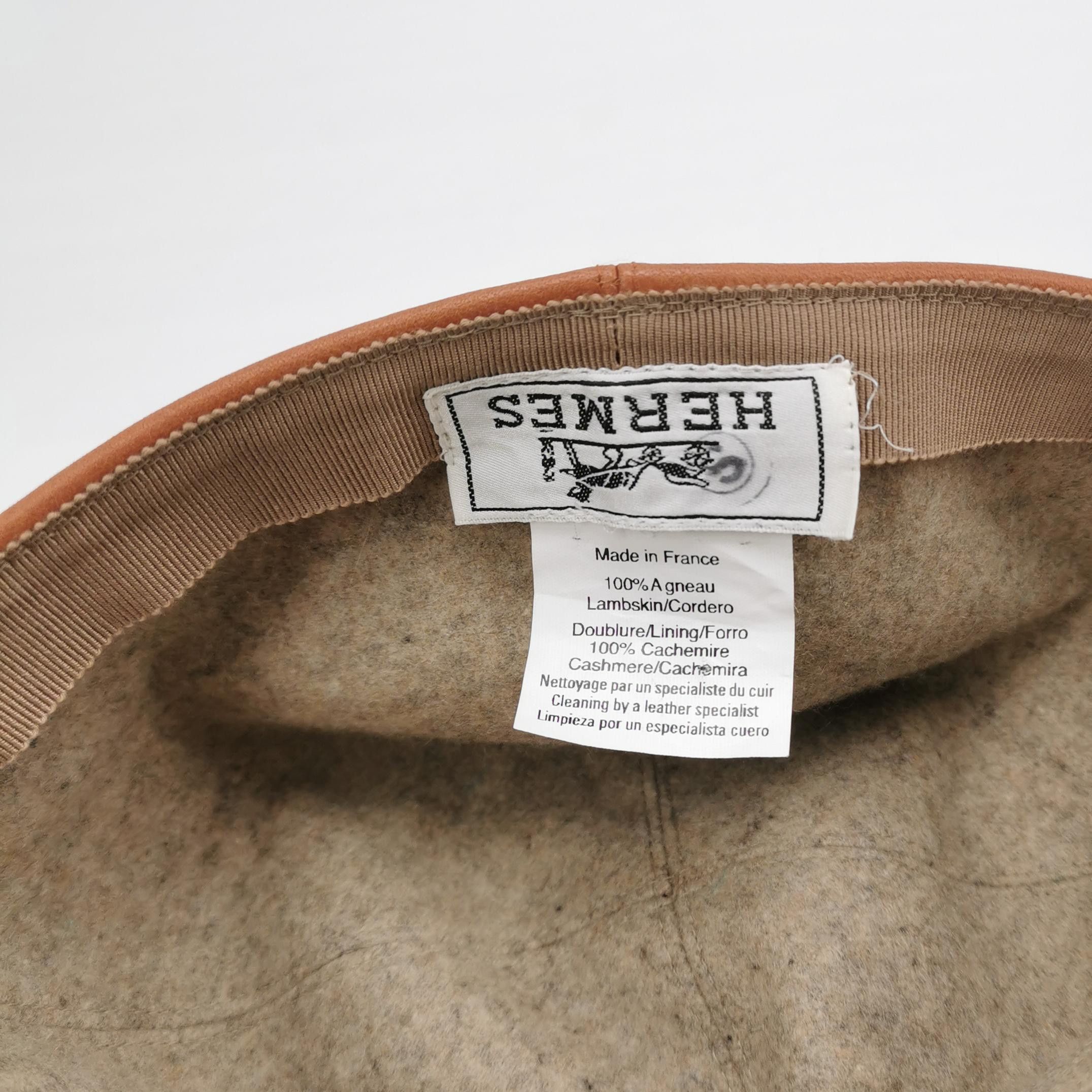 Hermes Hermes Lambskin Leather Cap ONE SIZE Size ONE SIZE - 4 Thumbnail