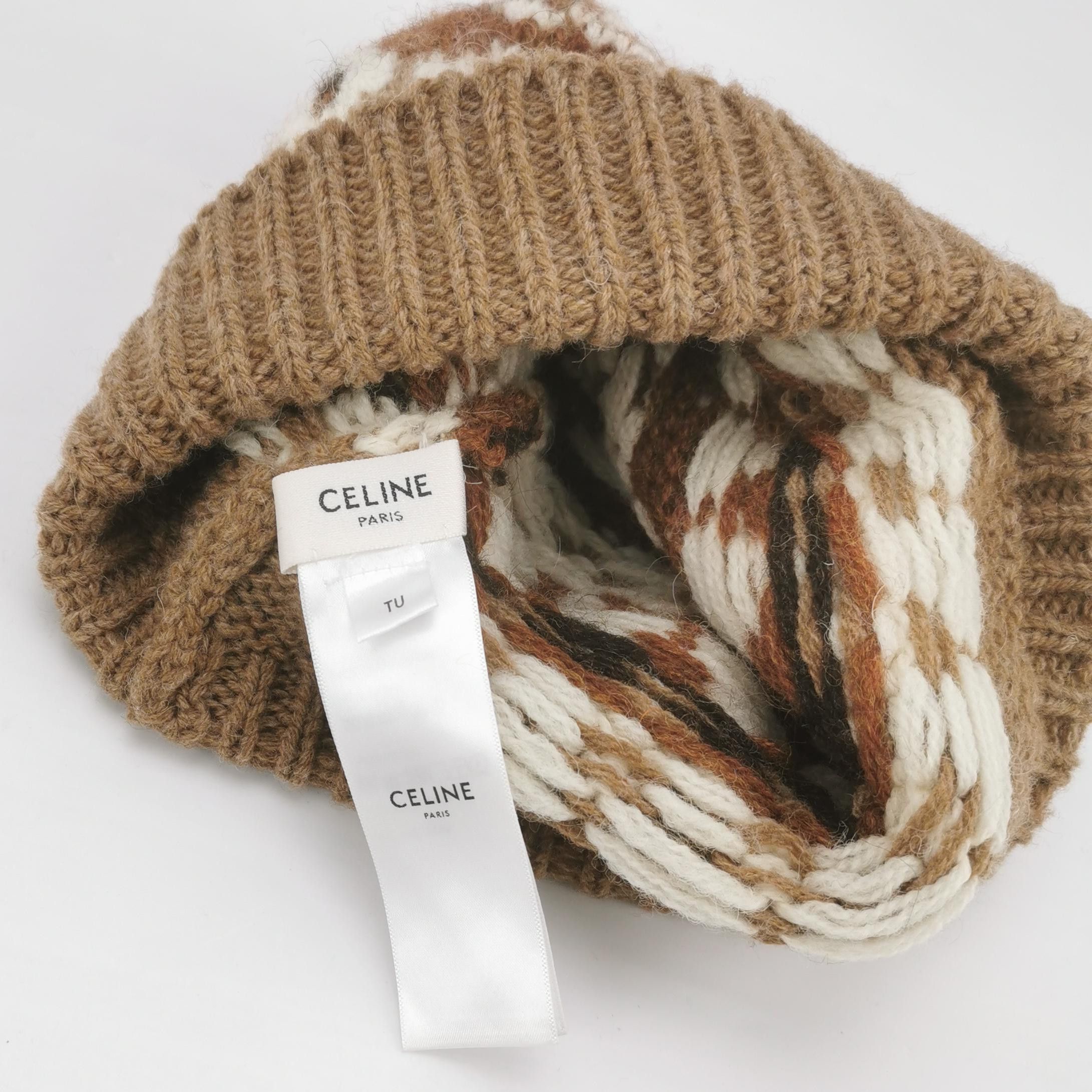 Celine Celine Triomphe Logo Knit Beanie One Size Size ONE SIZE - 5 Thumbnail