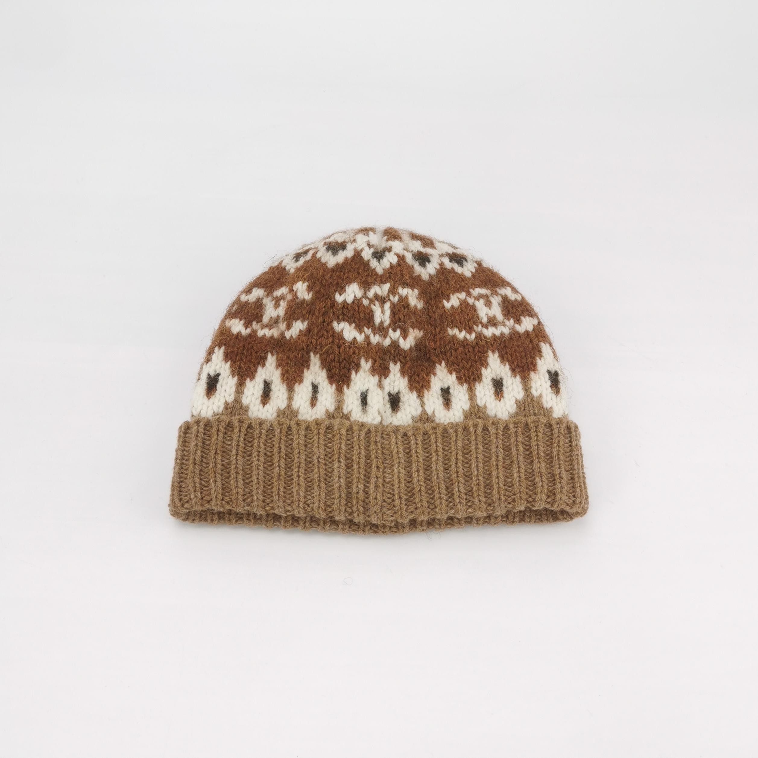 Celine Celine Triomphe Logo Knit Beanie One Size Size ONE SIZE - 3 Thumbnail