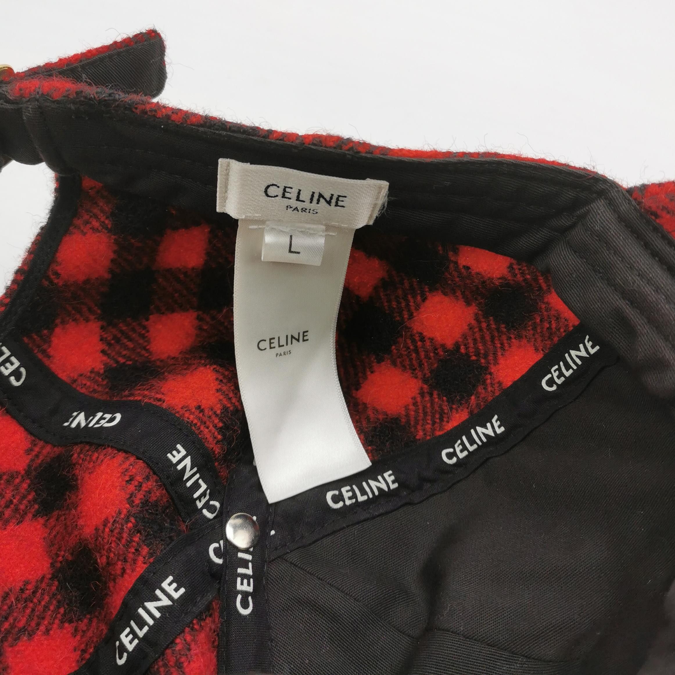 Celine Celine Plaid Triomphe Baseball Cap Size L Size ONE SIZE - 4 Thumbnail
