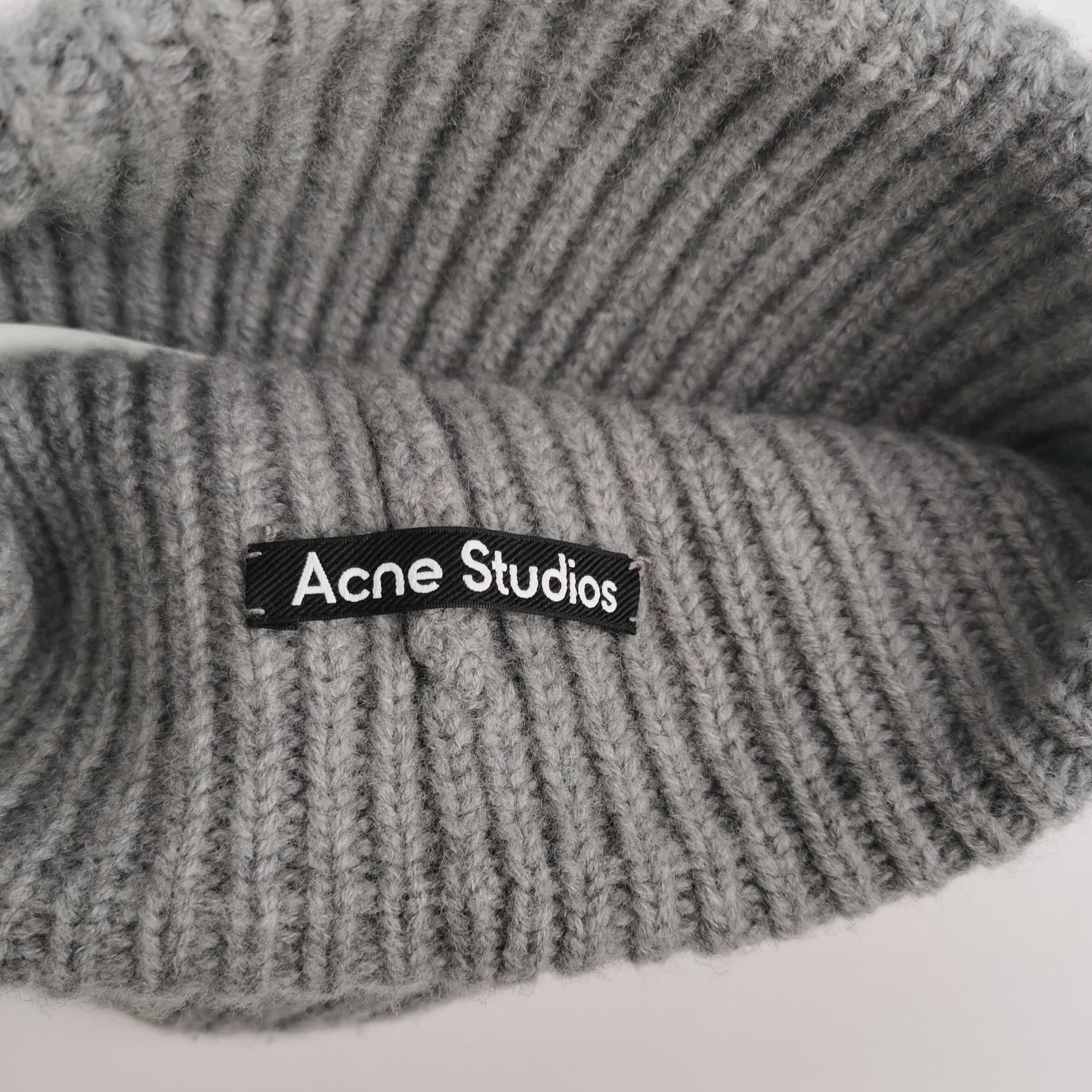 Acne Studios Acne Studios Gray Face Patch Wool Beanie Size OS Size ONE SIZE - 5 Thumbnail