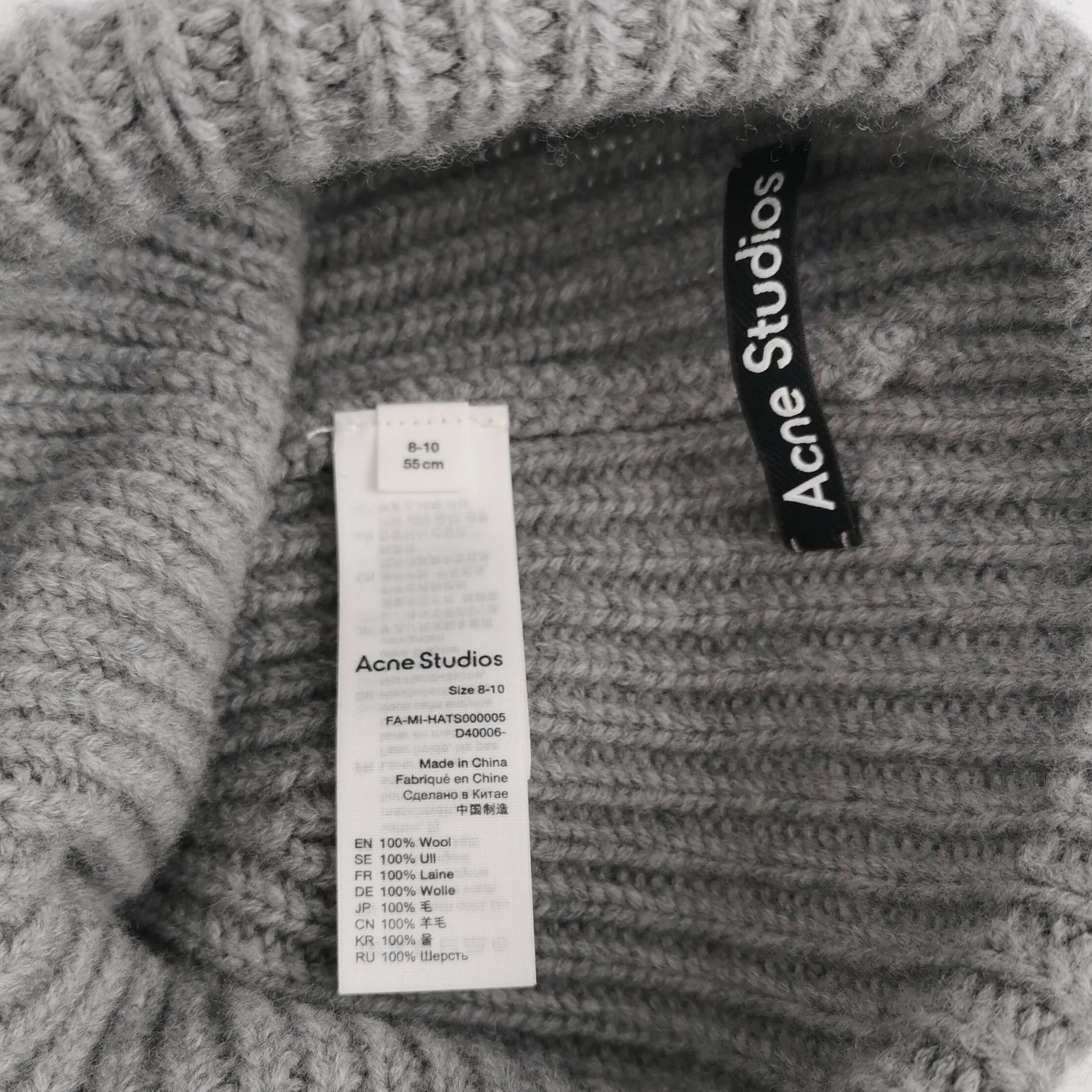 Acne Studios Acne Studios Gray Face Patch Wool Beanie Size OS Size ONE SIZE - 6 Thumbnail