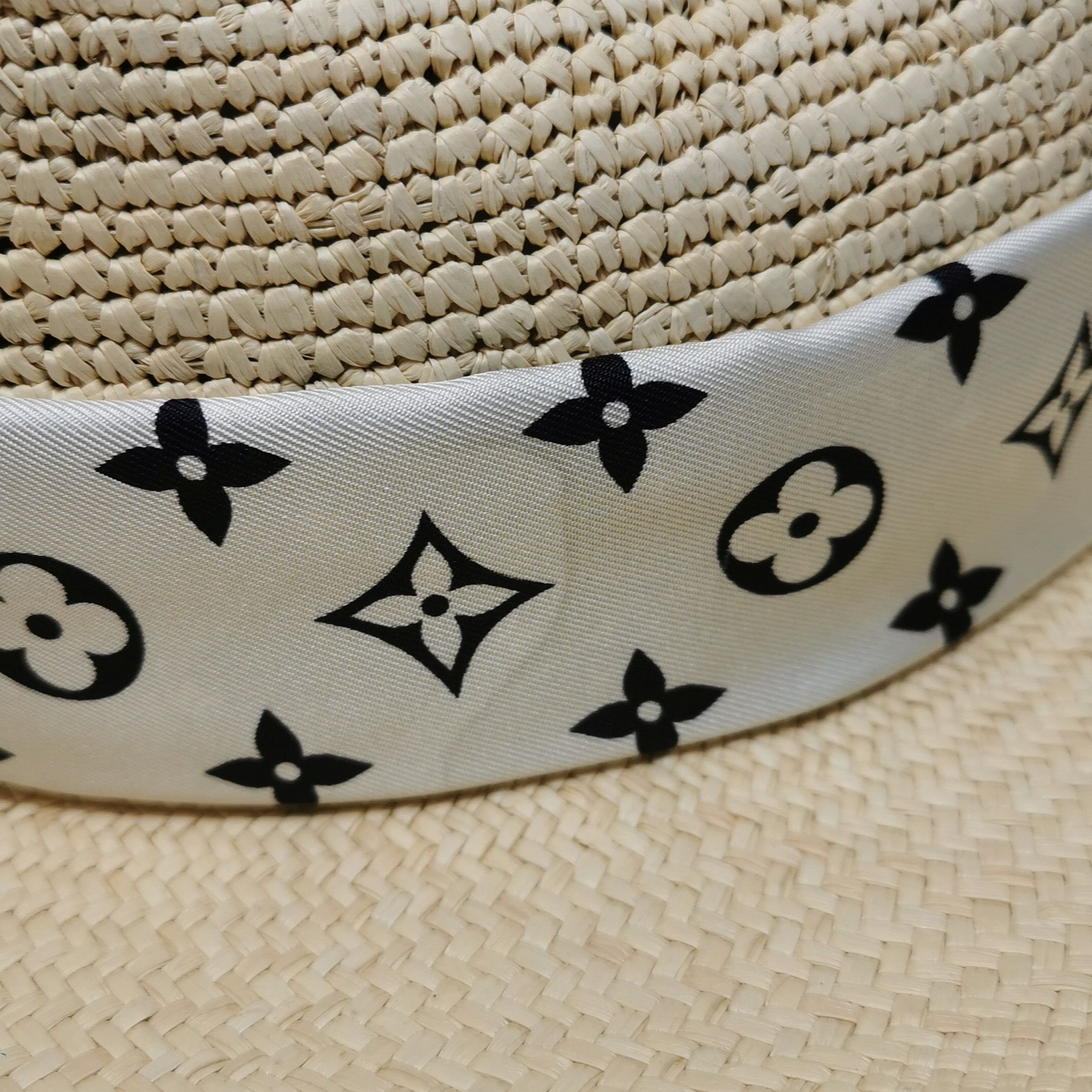 Louis Vuitton Louis Vuitton Monogram Silk Scarf Straw Hat One Size Size ONE SIZE - 9 Thumbnail