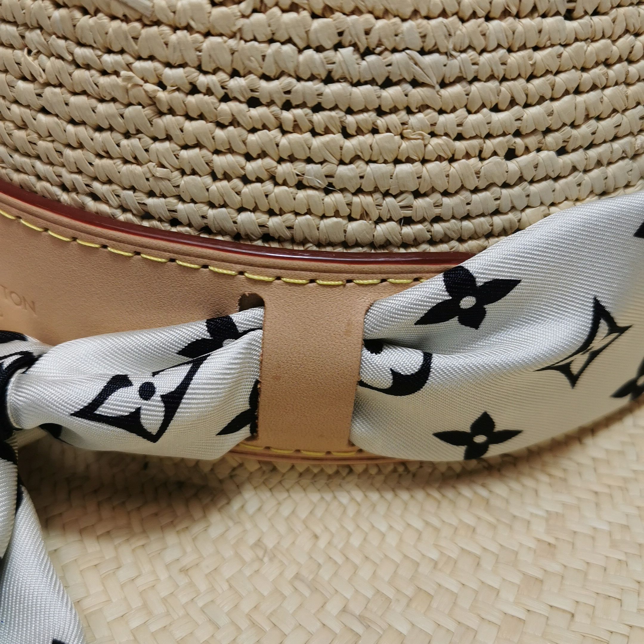 Louis Vuitton Louis Vuitton Monogram Silk Scarf Straw Hat One Size Size ONE SIZE - 8 Thumbnail