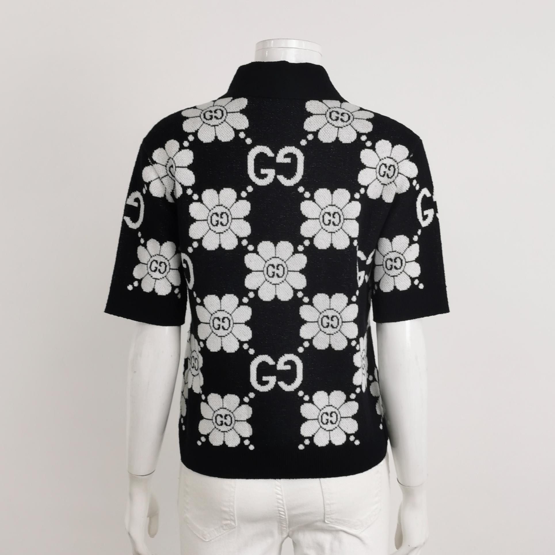 Gucci Gucci Floral Logo Knit Polo Size S Size US S / EU 44-46 / 1 - 2 Thumbnail