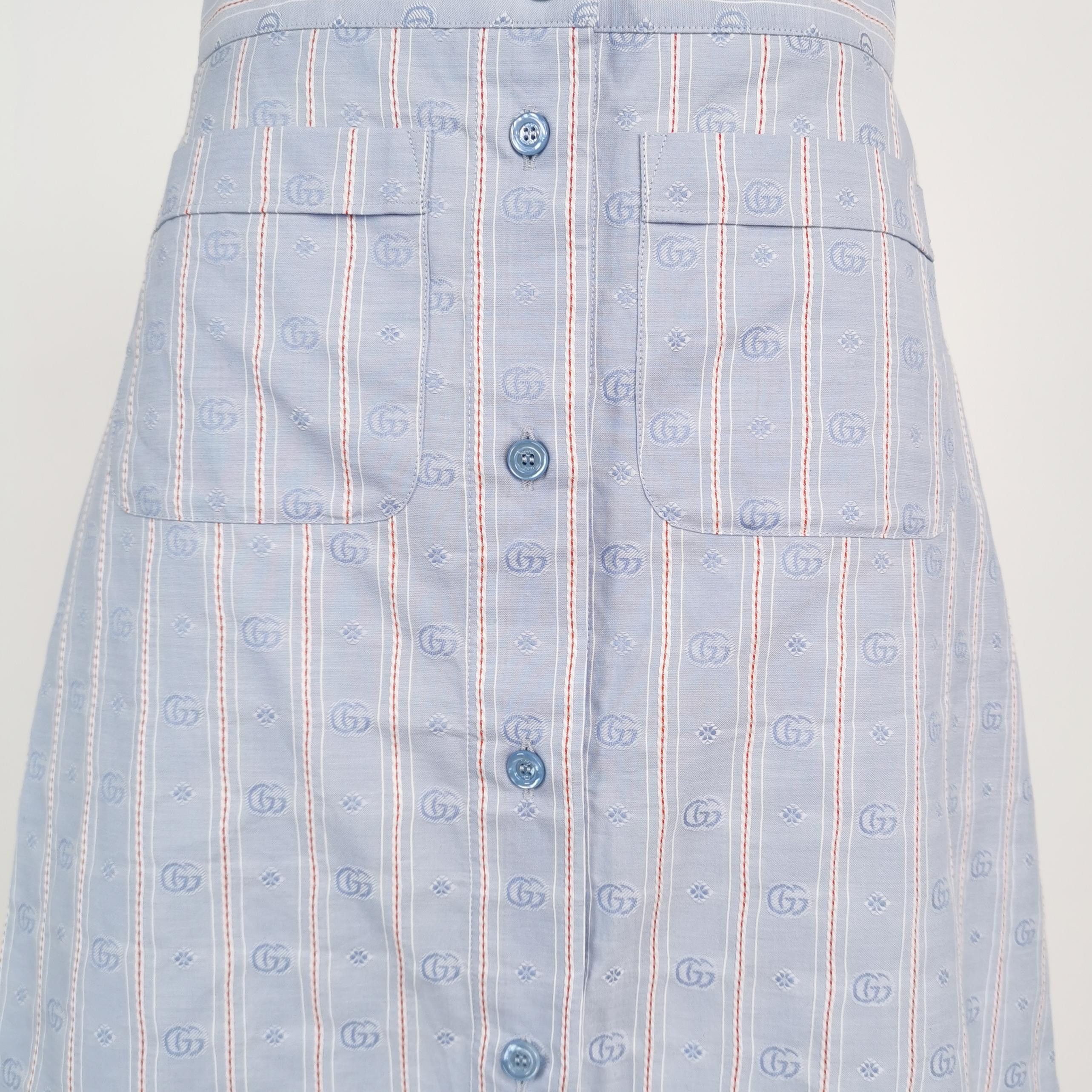Gucci Gucci GG Logo Striped Skirt Size 40 Size 27" / US 4 / IT 40 - 3 Thumbnail