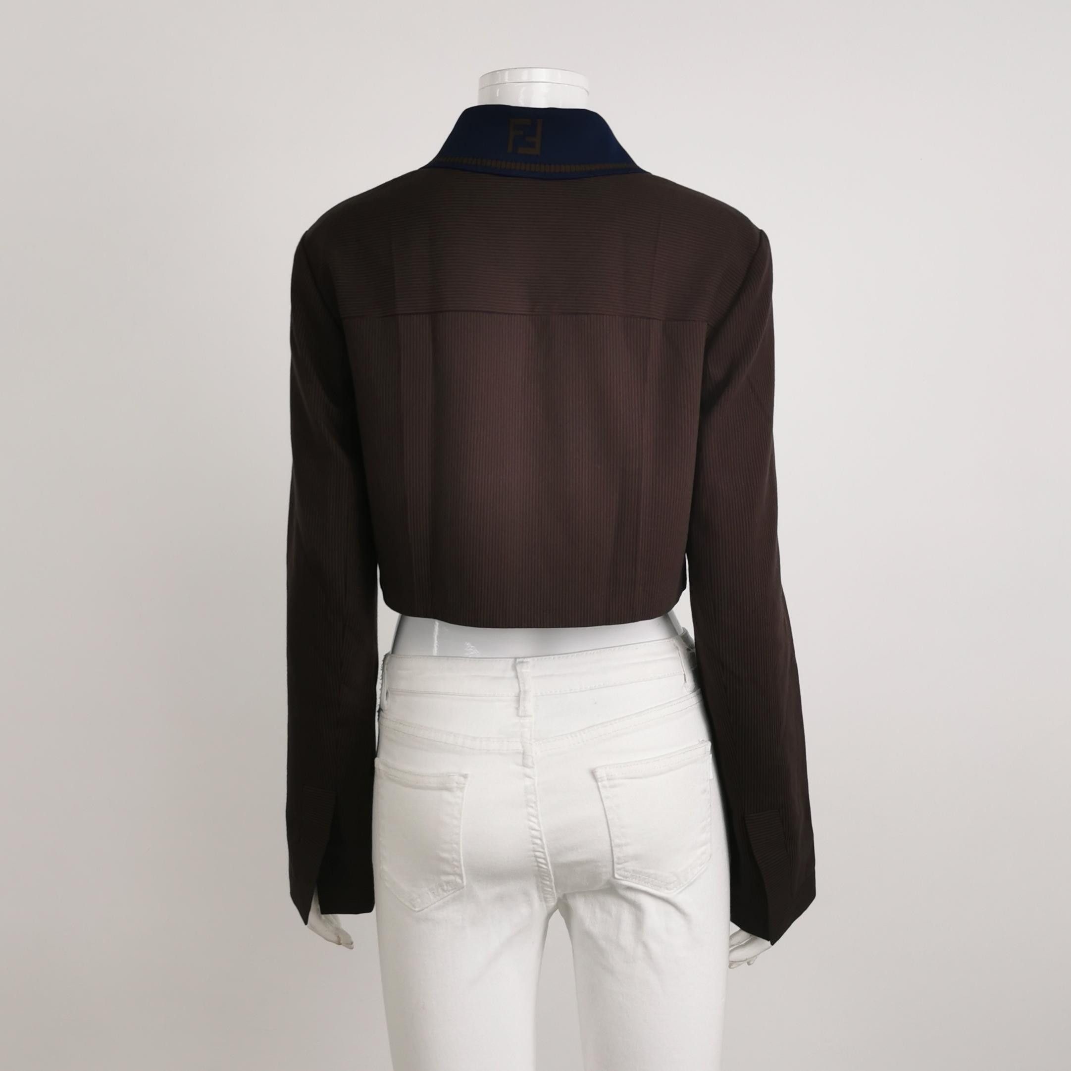 Fendi Fendi Stripe Logo Collar Jacket Size 2 Size XS / US 0-2 / IT 36-38 - 2 Thumbnail