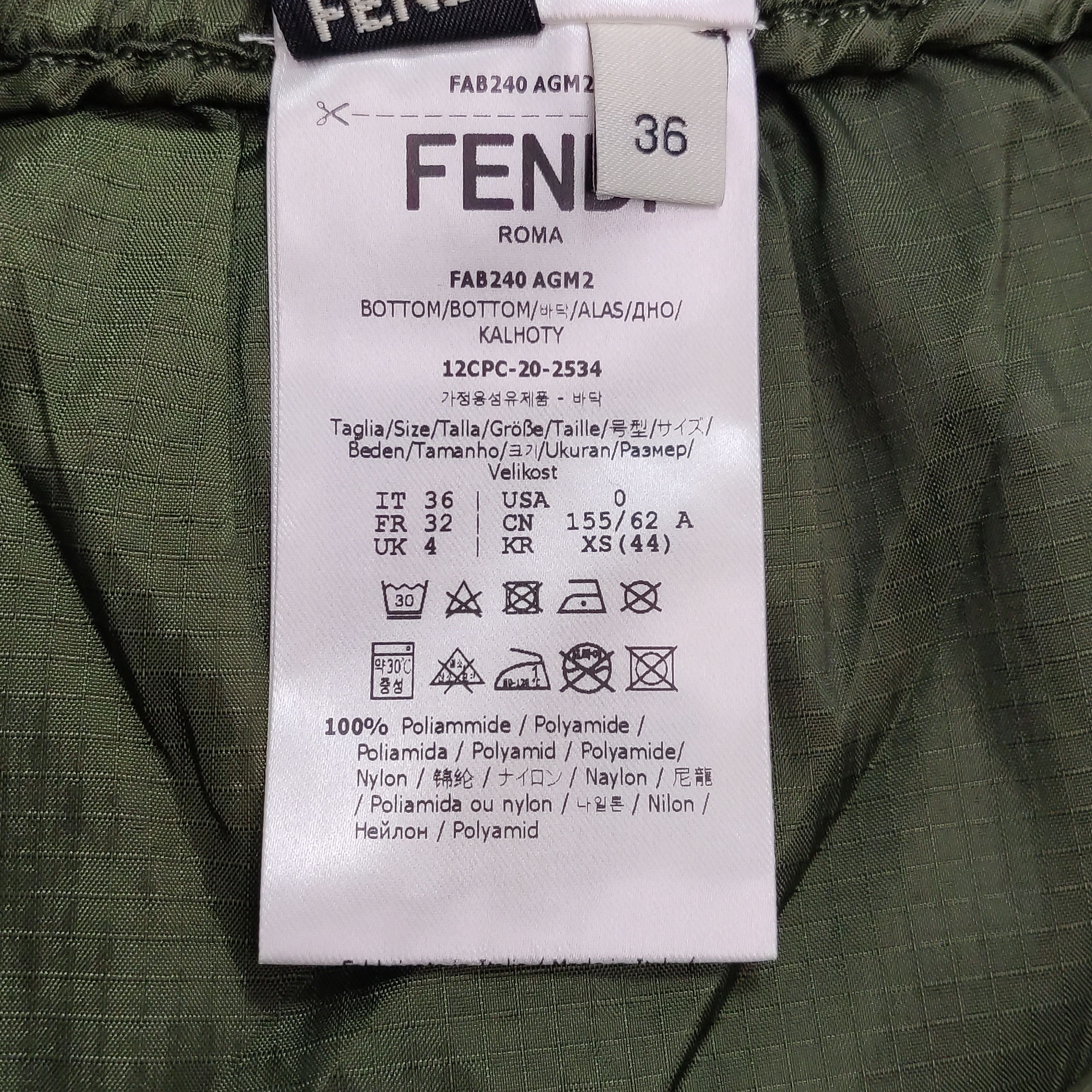 Fendi Fendi Logo Nylon Cargo Pants Size XS Size 25" / US 0 / IT 36 - 6 Thumbnail