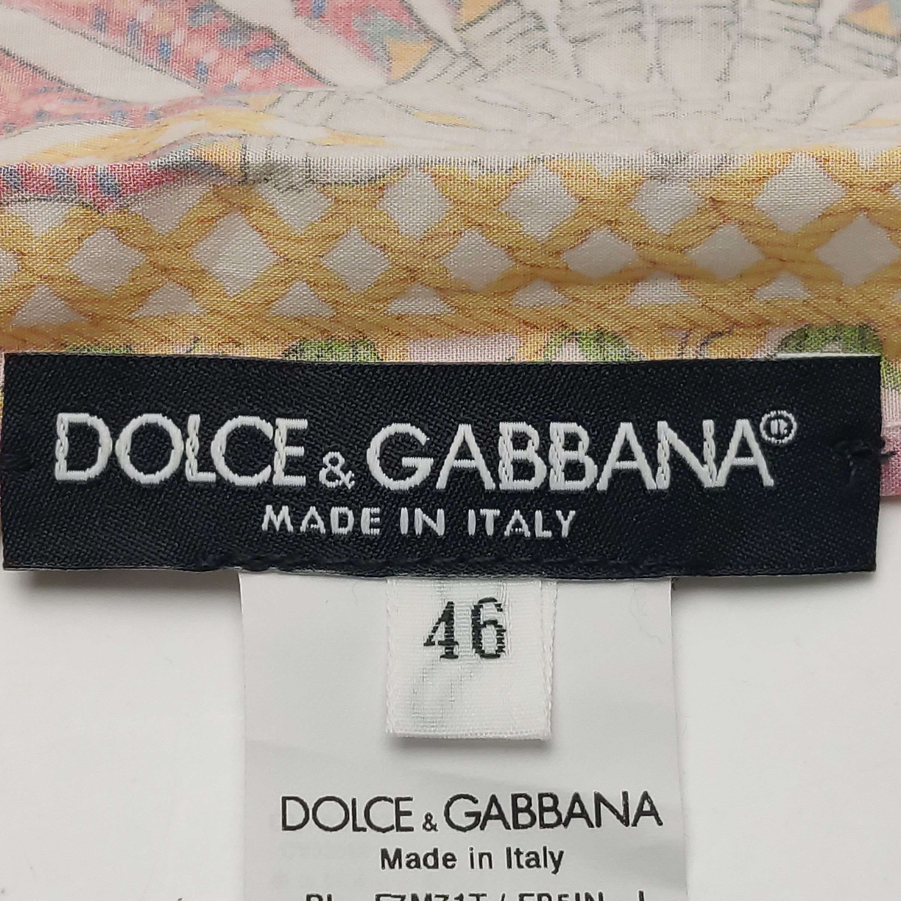 Dolce & Gabbana Dolce & Gabbana Fan Print Short Sleeve Top Size 46 Size US S / EU 44-46 / 1 - 4 Thumbnail
