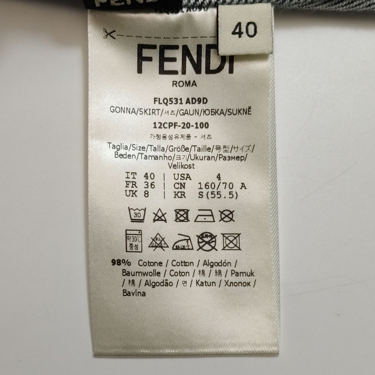 Fendi Fendi Button Front Denim Skirt Size 4 Size 27" / US 4 / IT 40 - 5 Thumbnail