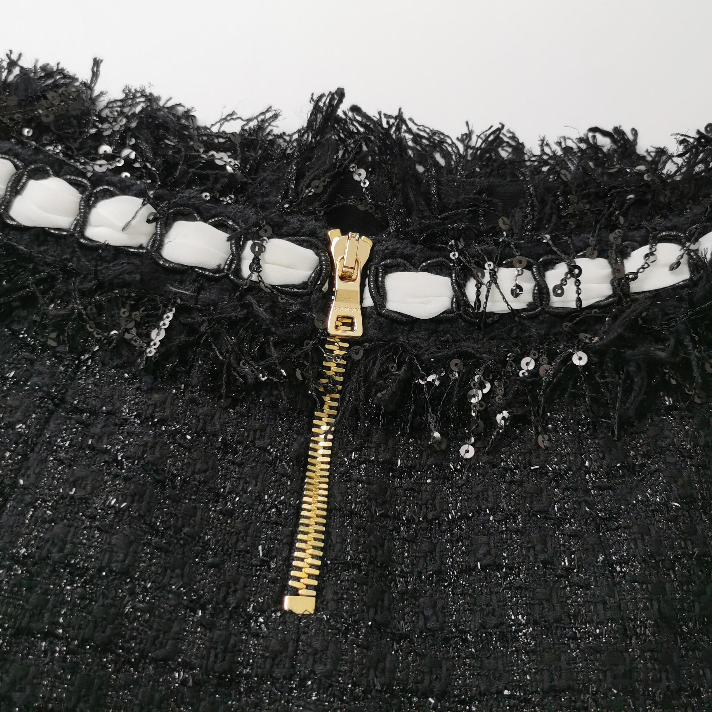Balmain Balmain Fringe Tweed Mini Skirt Size 36 Size 26" / US 2 / IT 38 - 3 Thumbnail