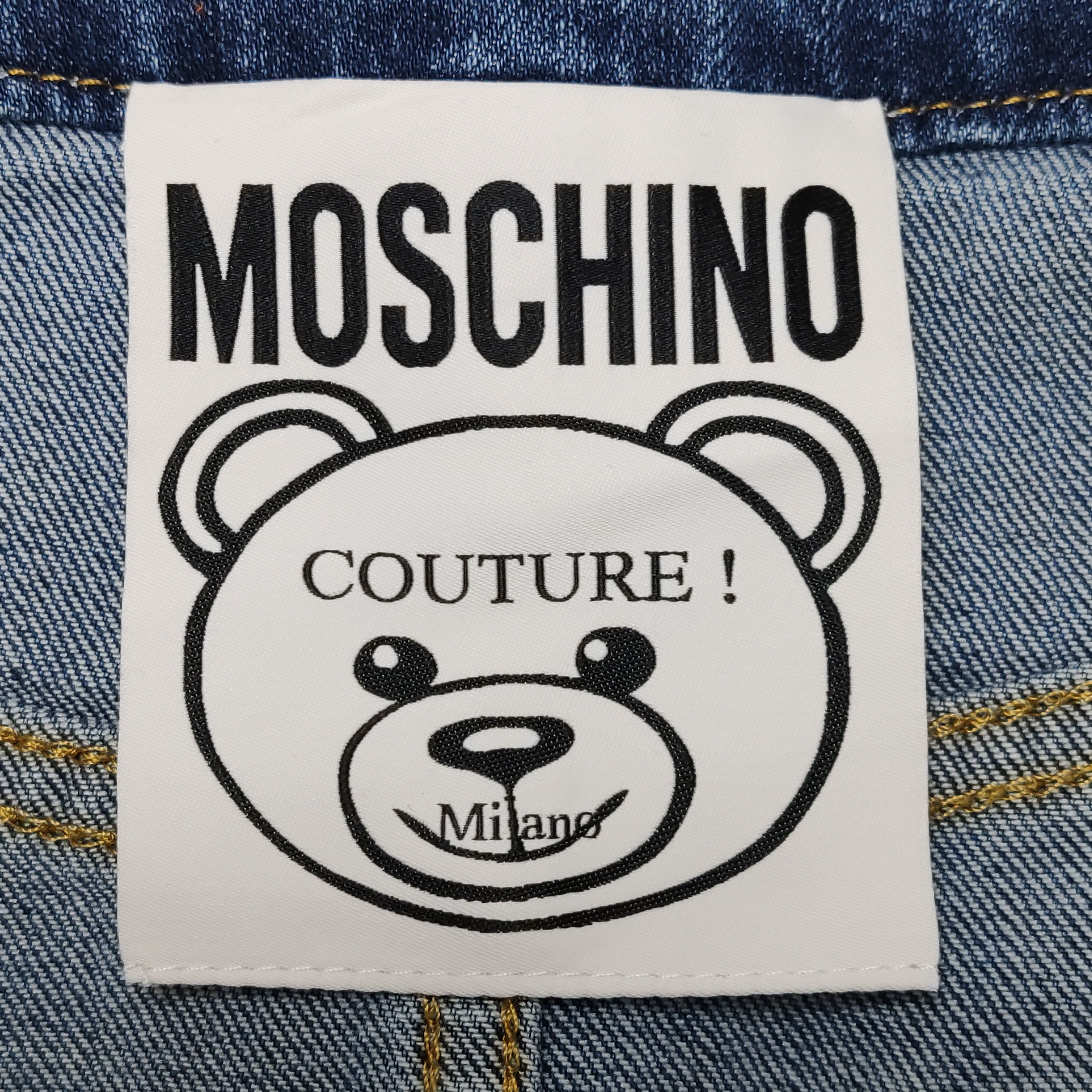Moschino Moschino Teddy Bear Denim Mini Skirt Size 6 Size 28" / US 6 / IT 42 - 6 Thumbnail