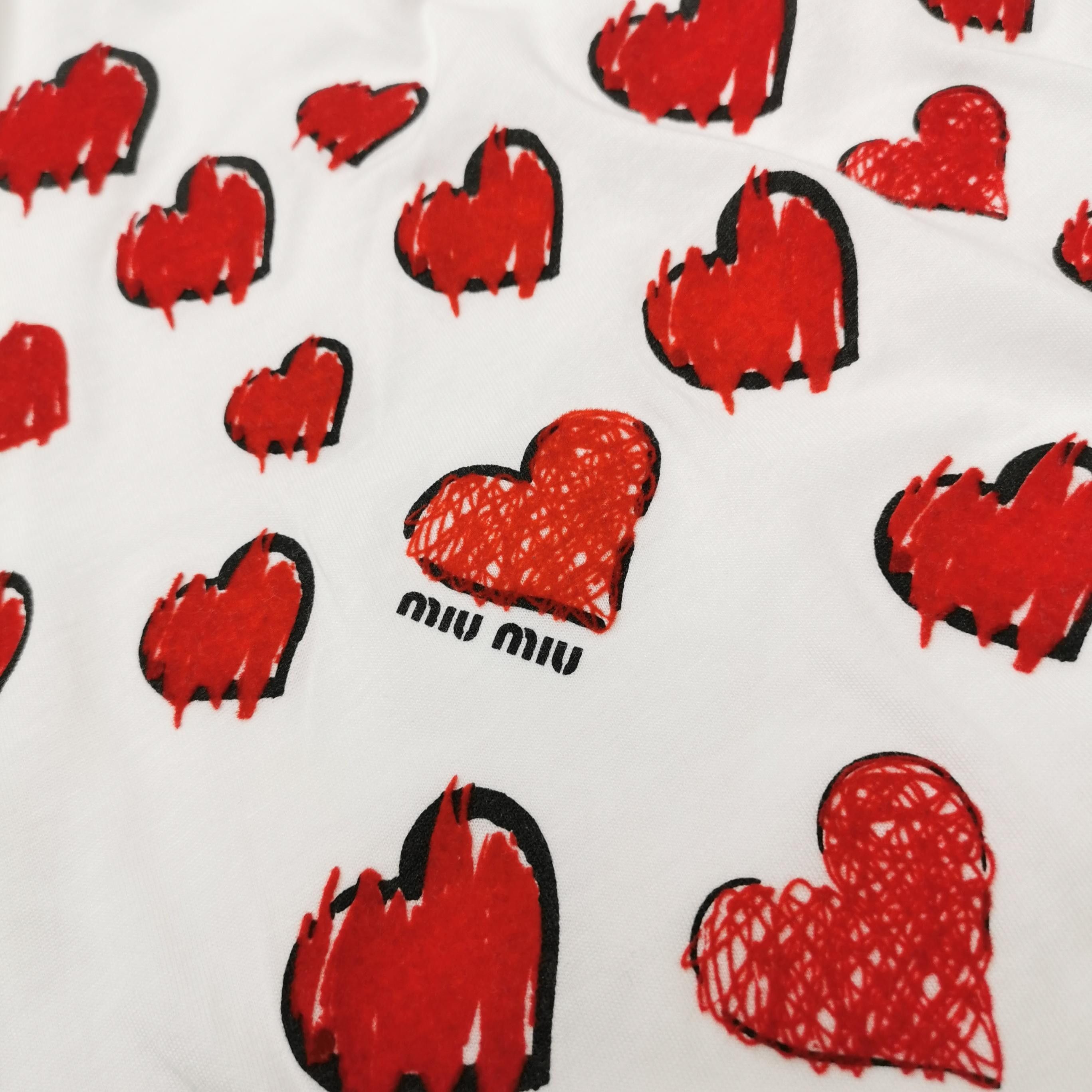 Miu Miu Miu Miu Heart Print T-Shirt XS Size XS / US 0-2 / IT 36-38 - 3 Thumbnail