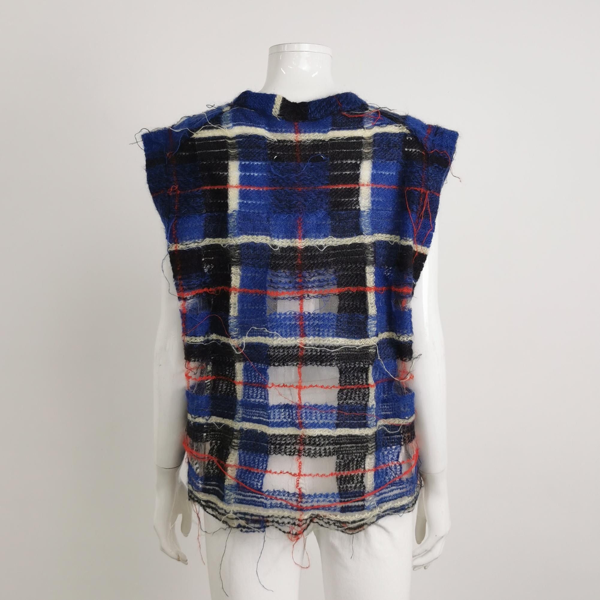 Maison Margiela Maison Margiela Plaid Mohair Knit Vest Size M Size US M / EU 48-50 / 2 - 2 Thumbnail