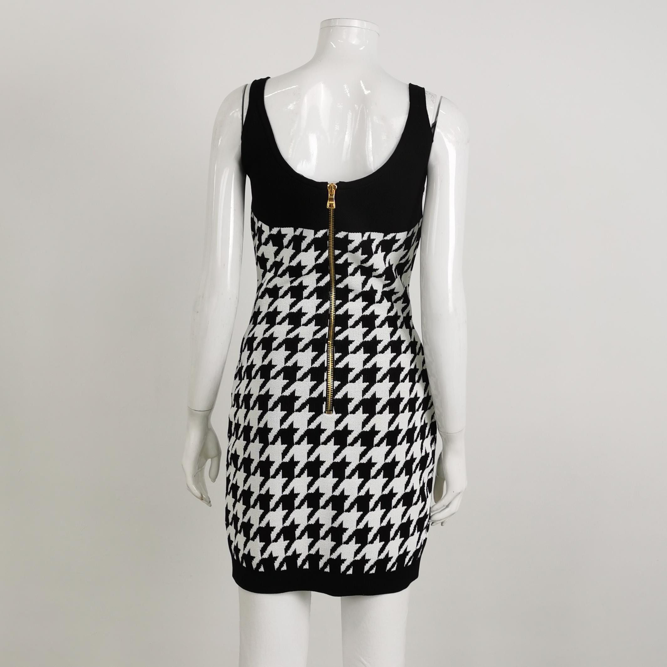 Balmain Balmain Houndstooth Button Mini Dress Size 38 Size S / US 4 / IT 40 - 2 Thumbnail