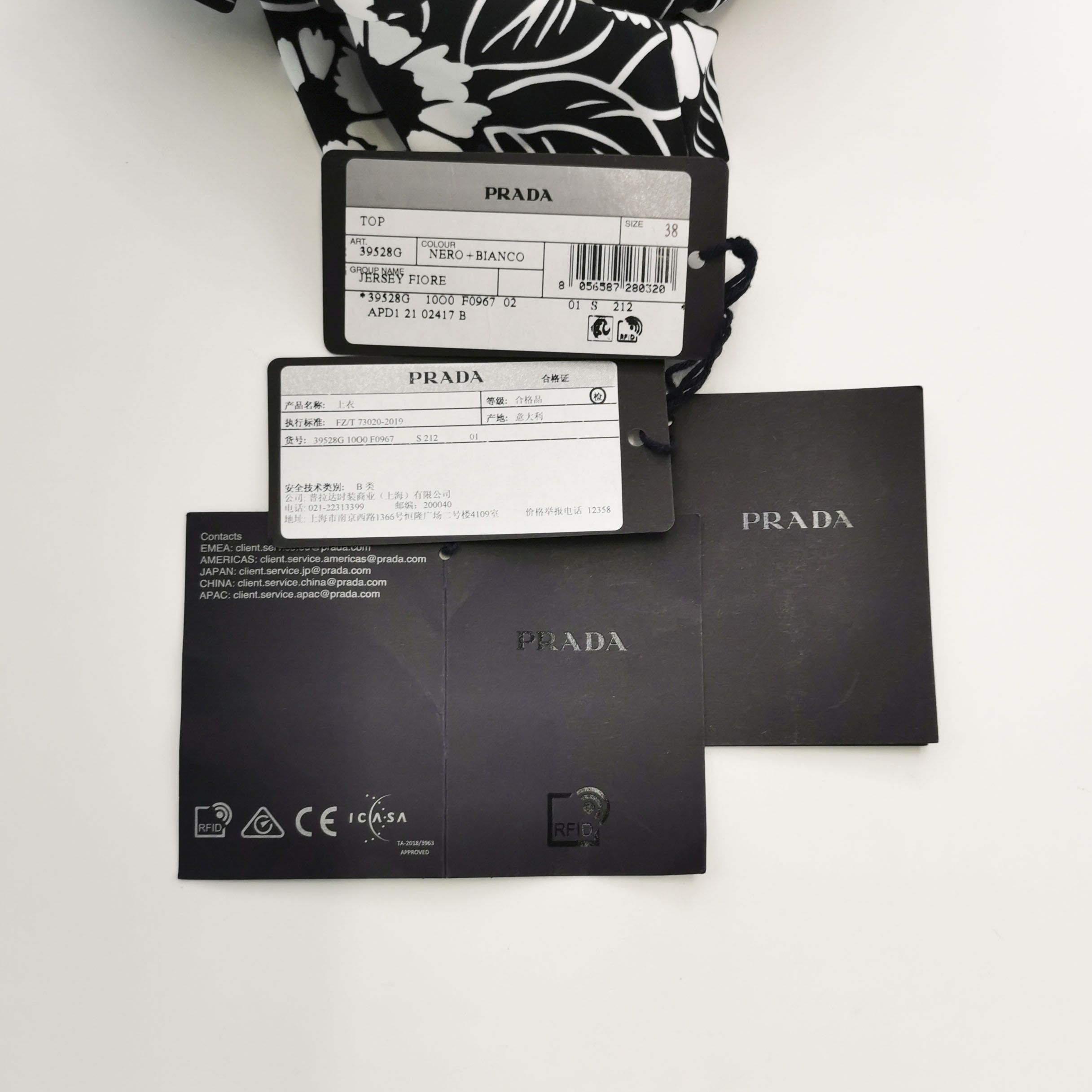 Prada Prada Floral High Neck Long Sleeve Top Size 38 Size XS / US 0-2 / IT 36-38 - 5 Thumbnail