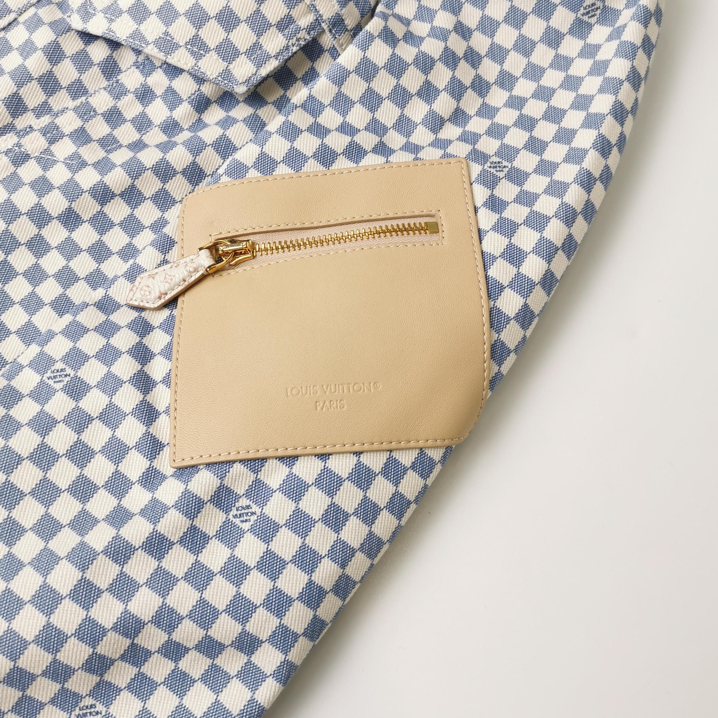 Louis Vuitton Louis Vuitton Checkerboard Leather Trim Jacket Size 42 Size M / US 6-8 / IT 42-44 - 3 Thumbnail
