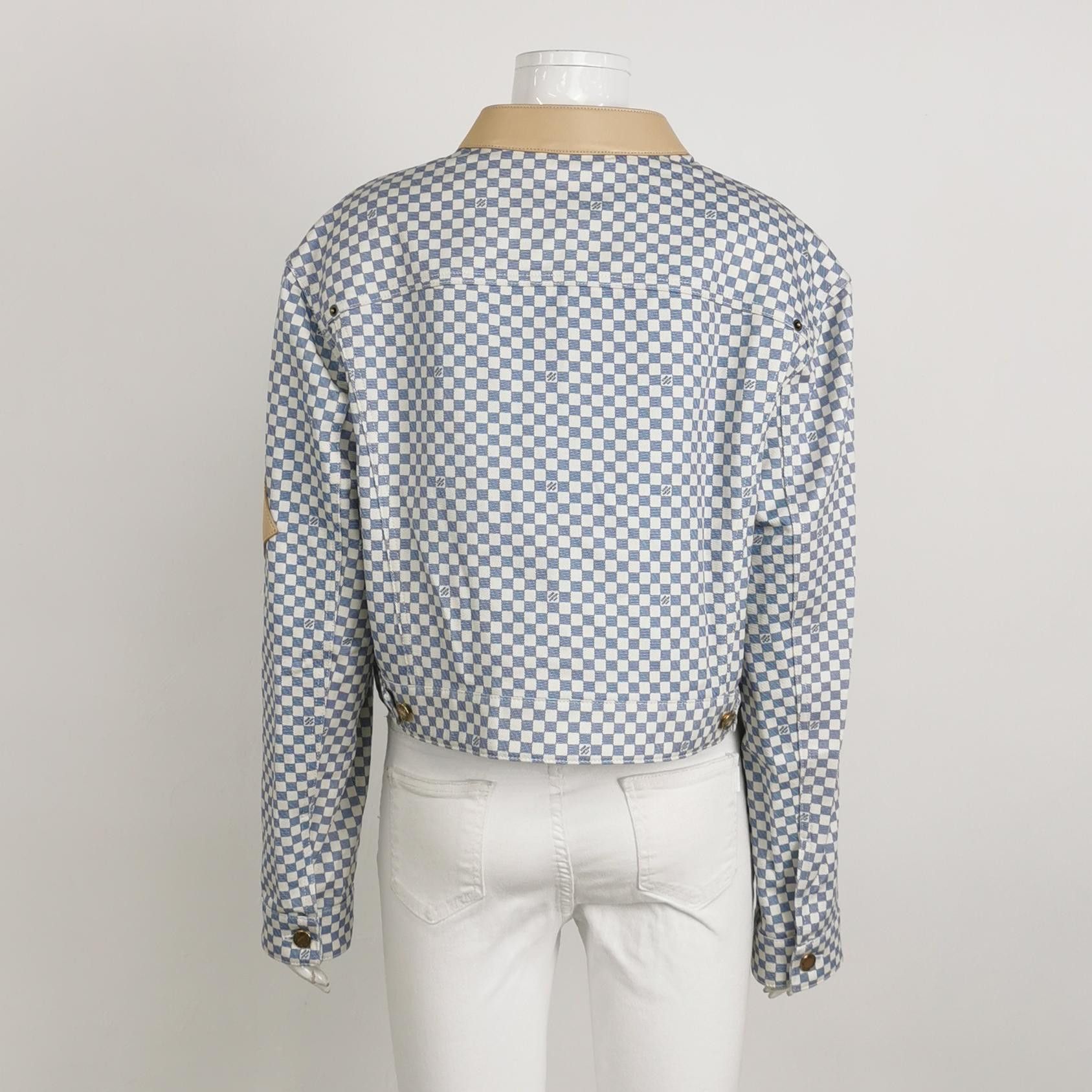 Louis Vuitton Louis Vuitton Checkerboard Leather Trim Jacket Size 42 Size M / US 6-8 / IT 42-44 - 2 Thumbnail