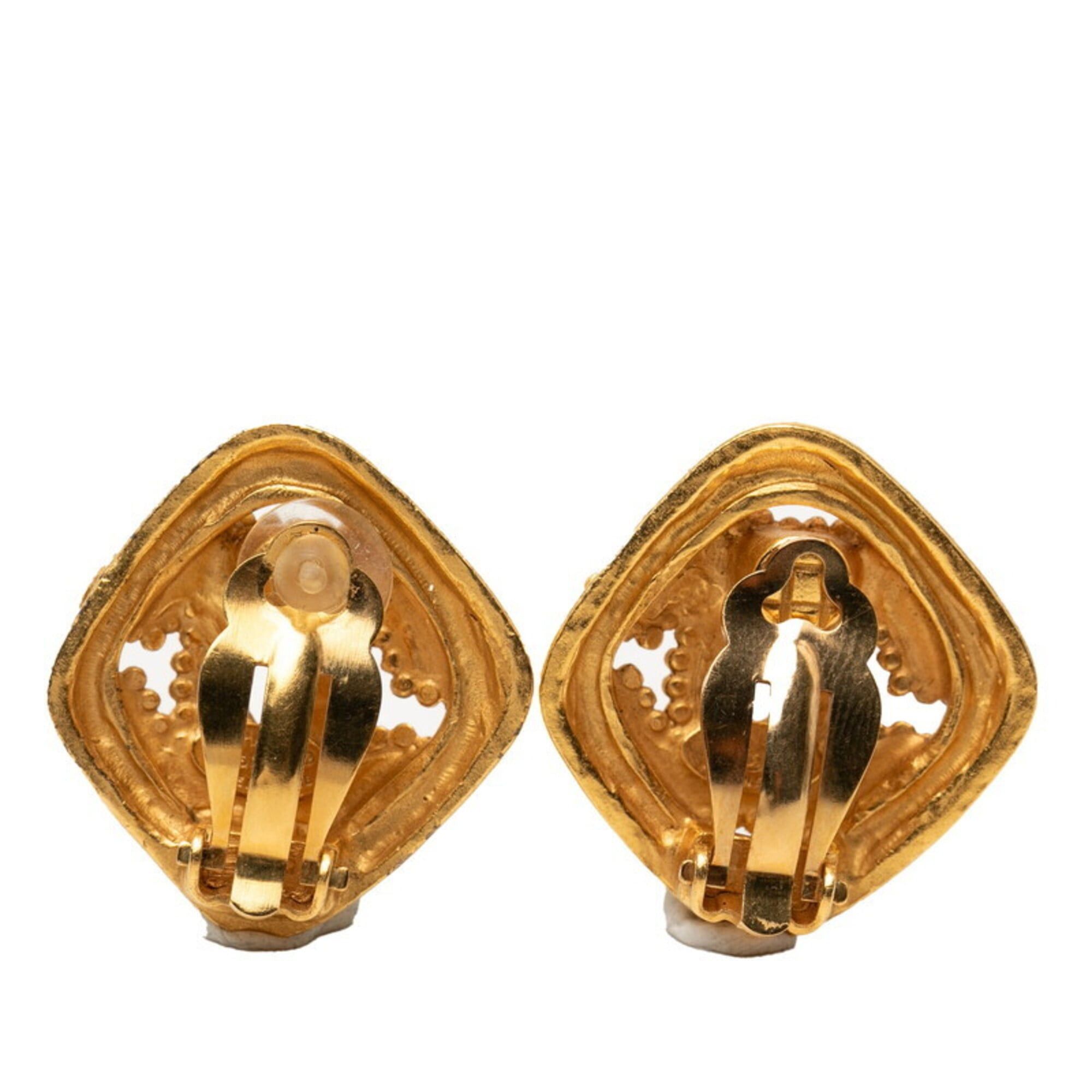 Chanel Chanel Coco Mark Logo Earrings, 96A Engraving, Vintage Gold Plated, Women's CHANEL Size ONE SIZE - 2 Thumbnail