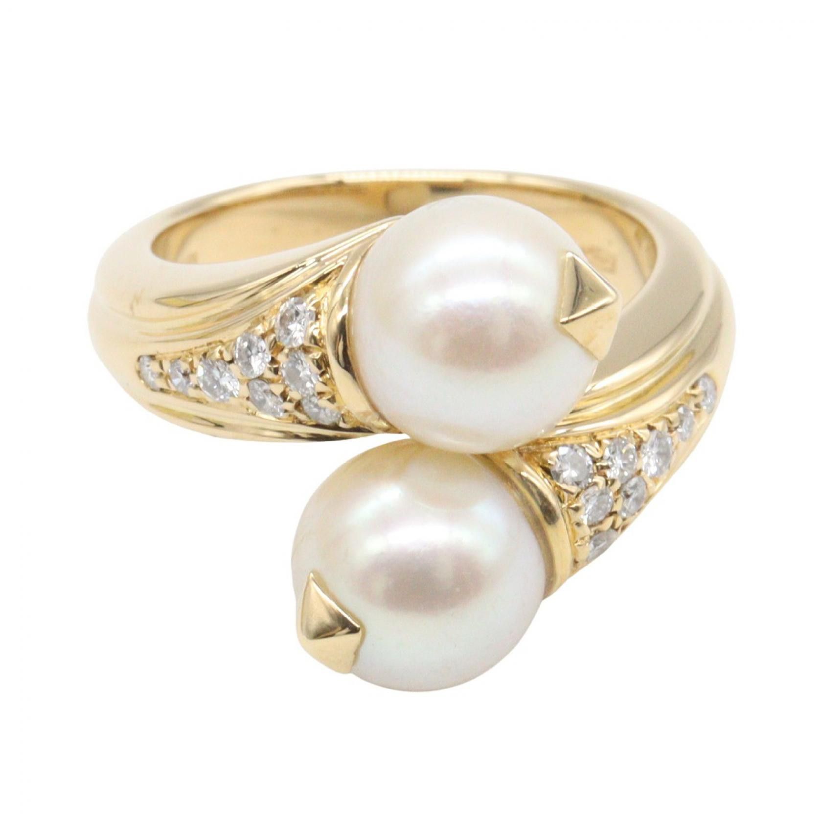 Bvlgari Bvlgari BVLGARI Passo Doppio Au750 Diamond Pearl Ring Size 9 Precious Metal Ring DUTY FREE for USA Size ONE SIZE - 2 Thumbnail