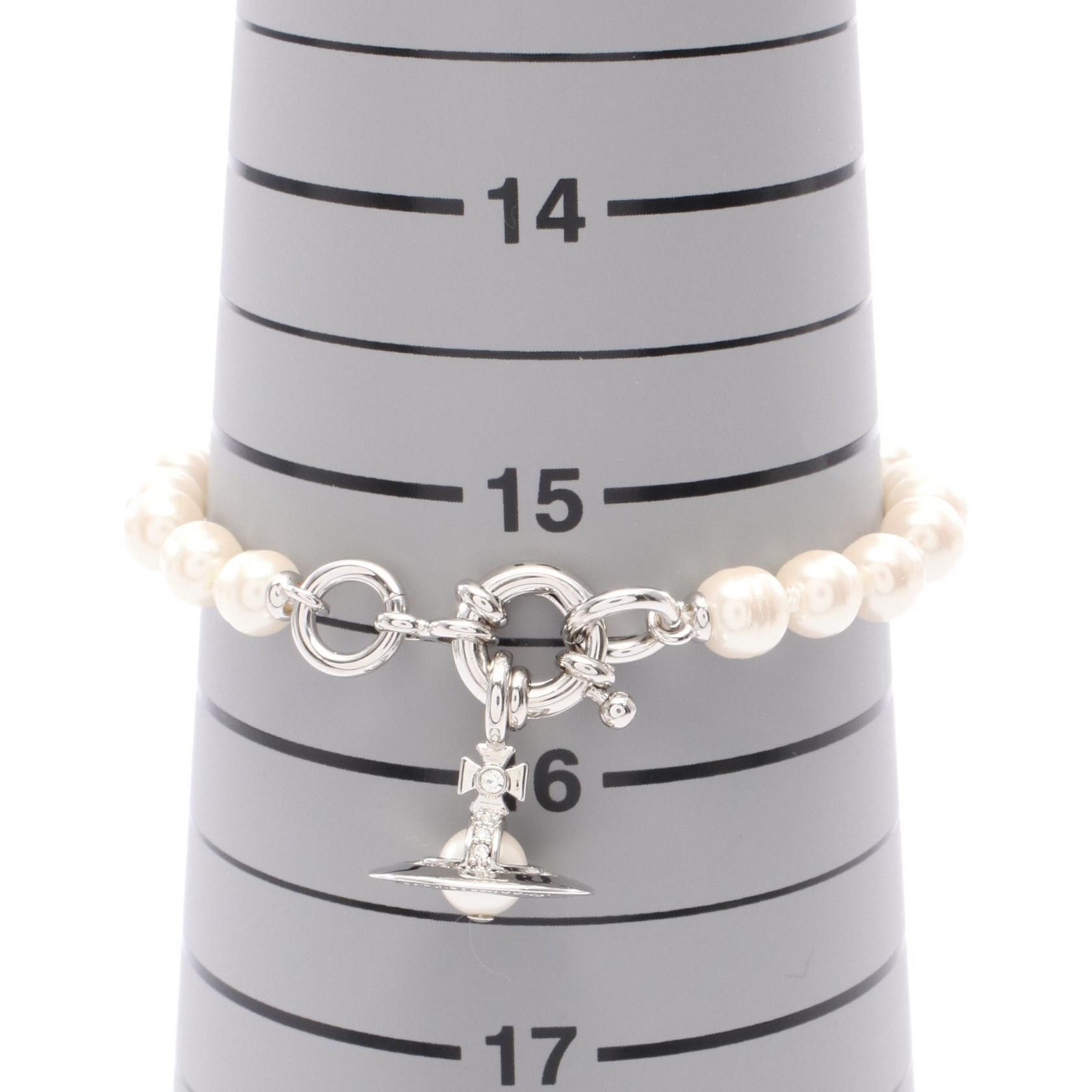 Vivienne Westwood Vivienne Westwood Vivienne Westwood ALEKSA Stainless Steel Fake Pearl Rhinestone Bracelet Metal Bracelet 6102023V02P543 DUTY FREE for USA Size ONE SIZE - 5 Thumbnail