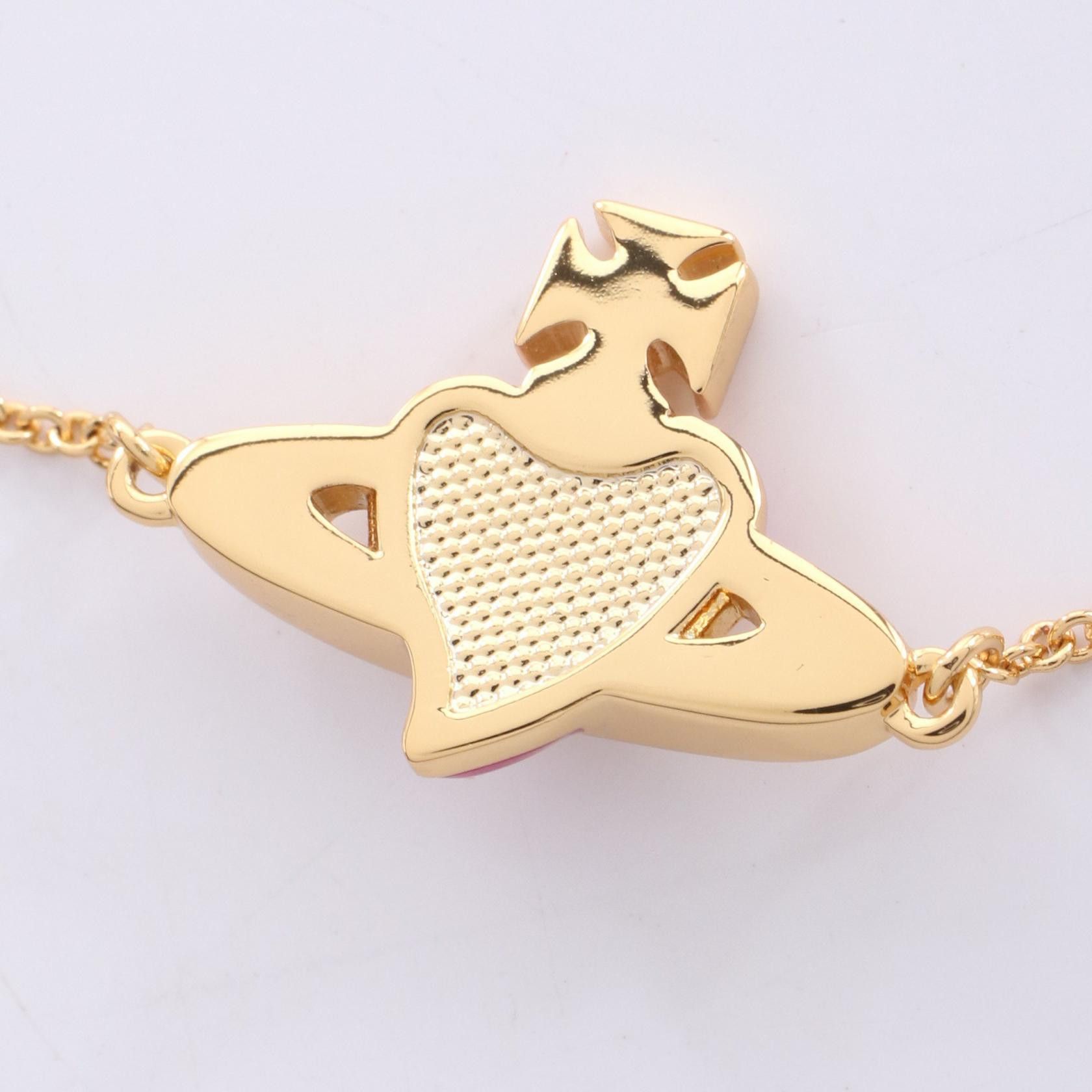 Vivienne Westwood Vivienne Westwood Vivienne Westwood NEW DIAMANTE HEART Bracelet Metal Bracelet 6102021T02R927 DUTY FREE for USA Size ONE SIZE - 3 Thumbnail