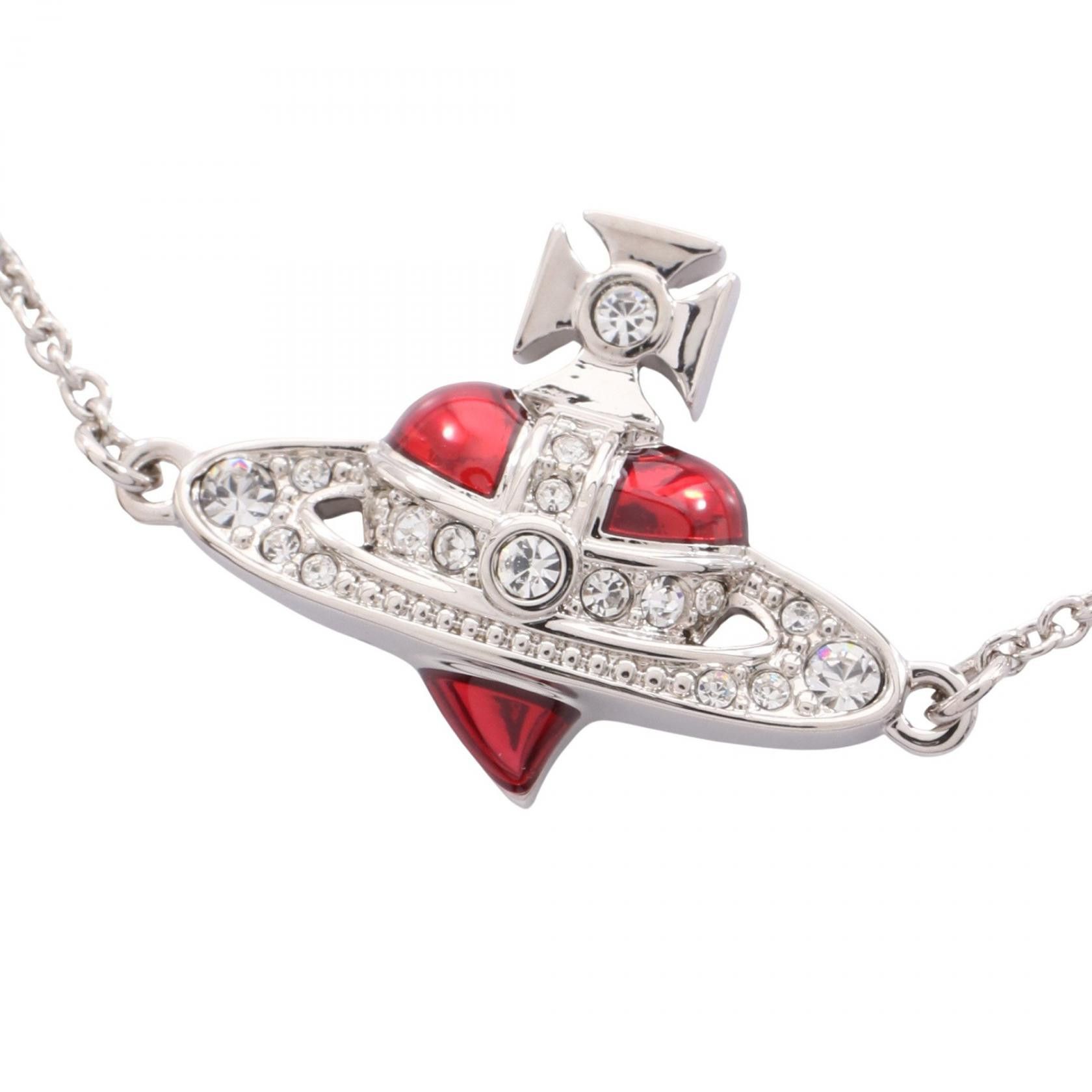 Vivienne Westwood Vivienne Westwood Vivienne Westwood NEW DIAMANTE HEART Stainless Steel Bracelet Metal Bracelet 6102021T02P383 DUTY FREE for USA Size ONE SIZE - 2 Thumbnail