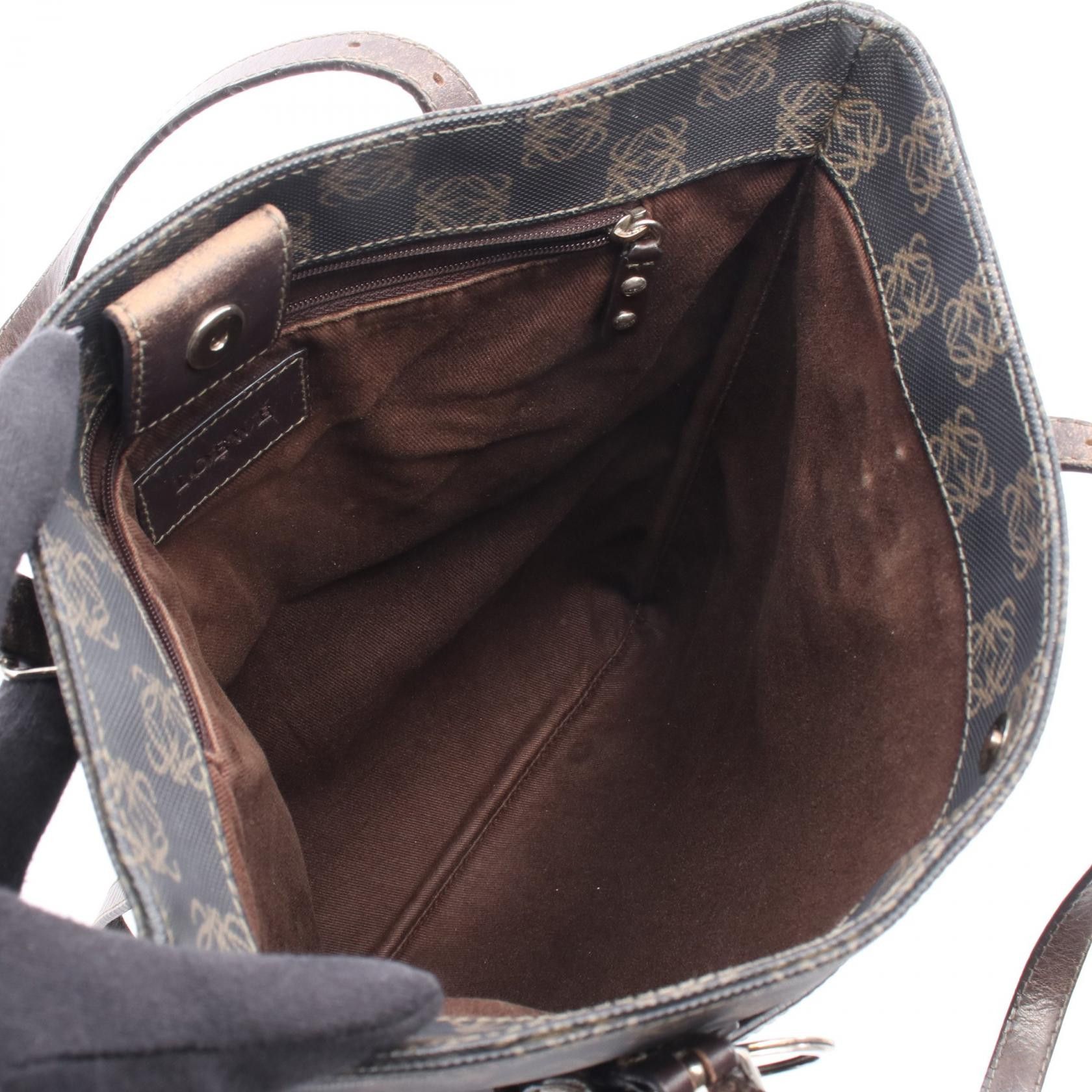 Loewe Loewe Loewe Repeat Anagram PVC Coated Canvas Leather Tote Bag Plastic / Synthetic Tote Bag DUTY FREE for USA Size ONE SIZE - 3 Thumbnail