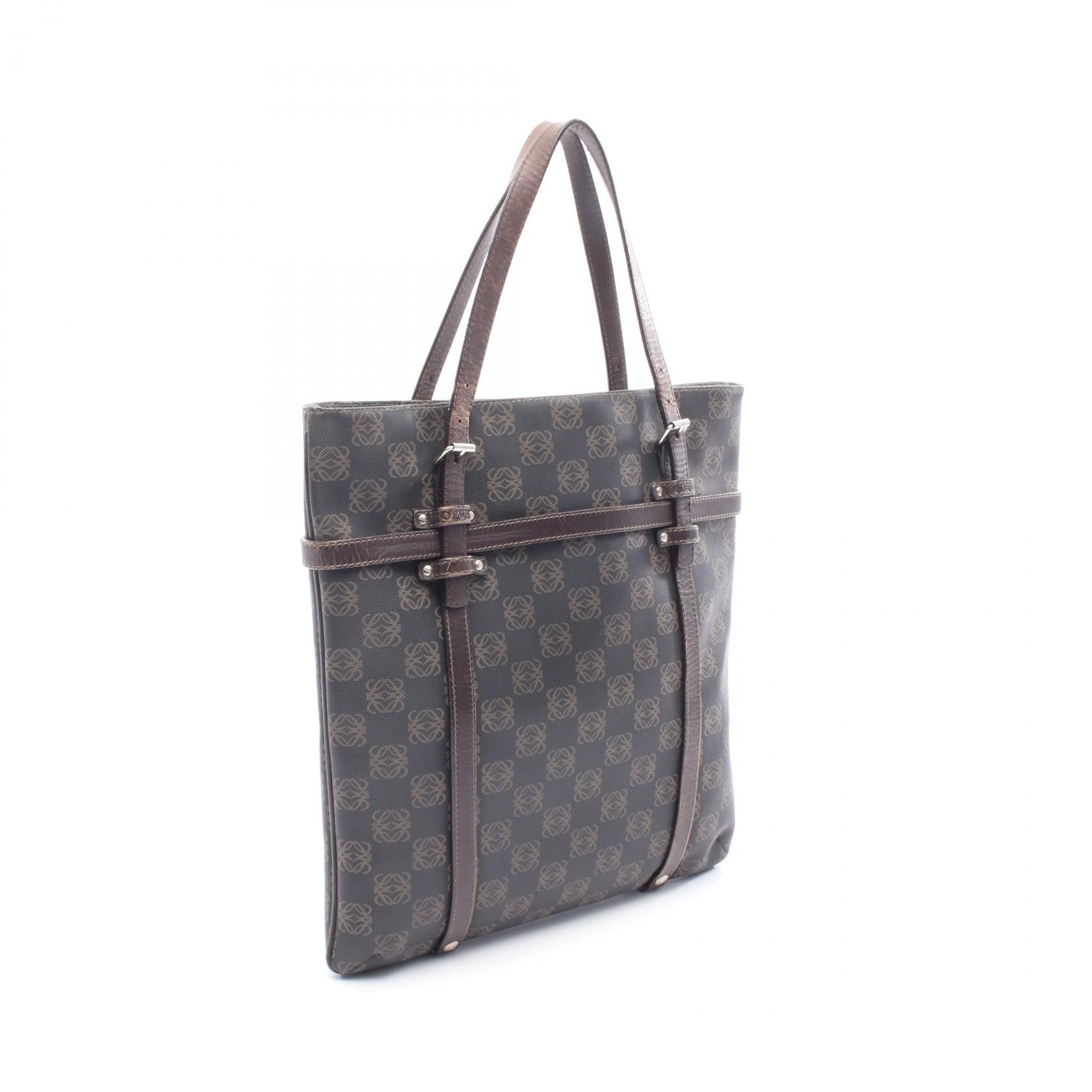 Loewe Loewe Loewe Repeat Anagram PVC Coated Canvas Leather Tote Bag Plastic / Synthetic Tote Bag DUTY FREE for USA Size ONE SIZE - 2 Thumbnail