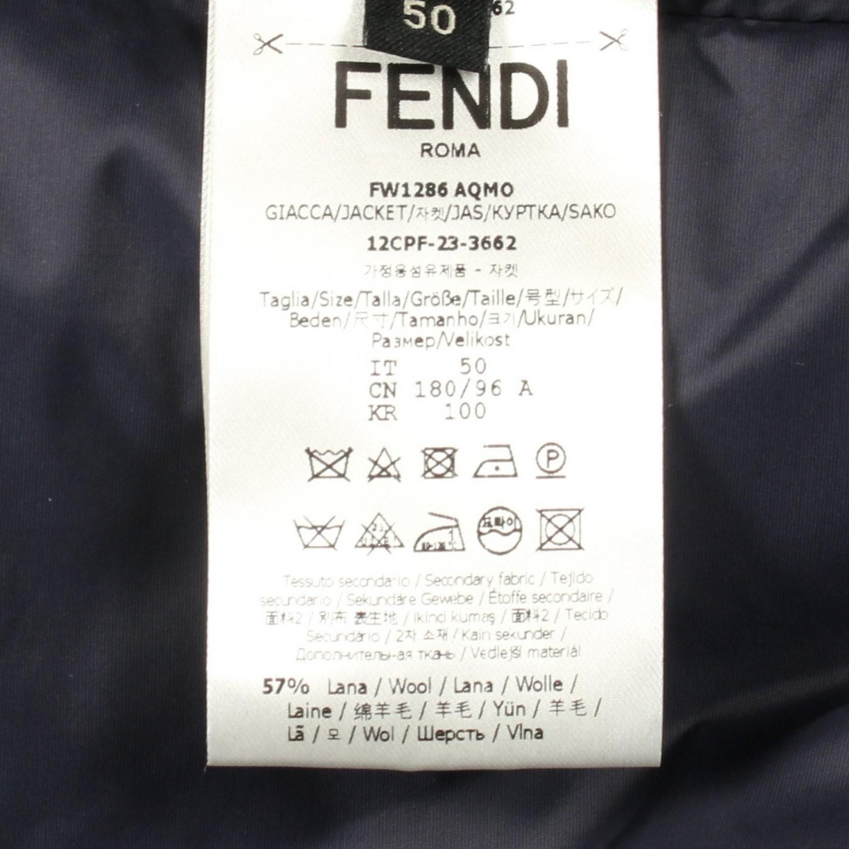 Fendi Fendi Fendi FF Emboss Wool Nylon Cotton Jacket Textile Outerwear FW1286AQMO DUTY FREE for USA Size ONE SIZE - 5 Thumbnail