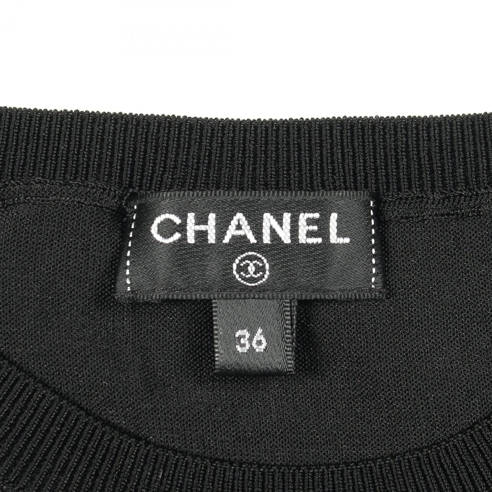 Chanel Chanel Chanel Coco Mark Button Rayon Knit Top Textile Tops P64759K60717 DUTY FREE for USA Size ONE SIZE - 3 Thumbnail