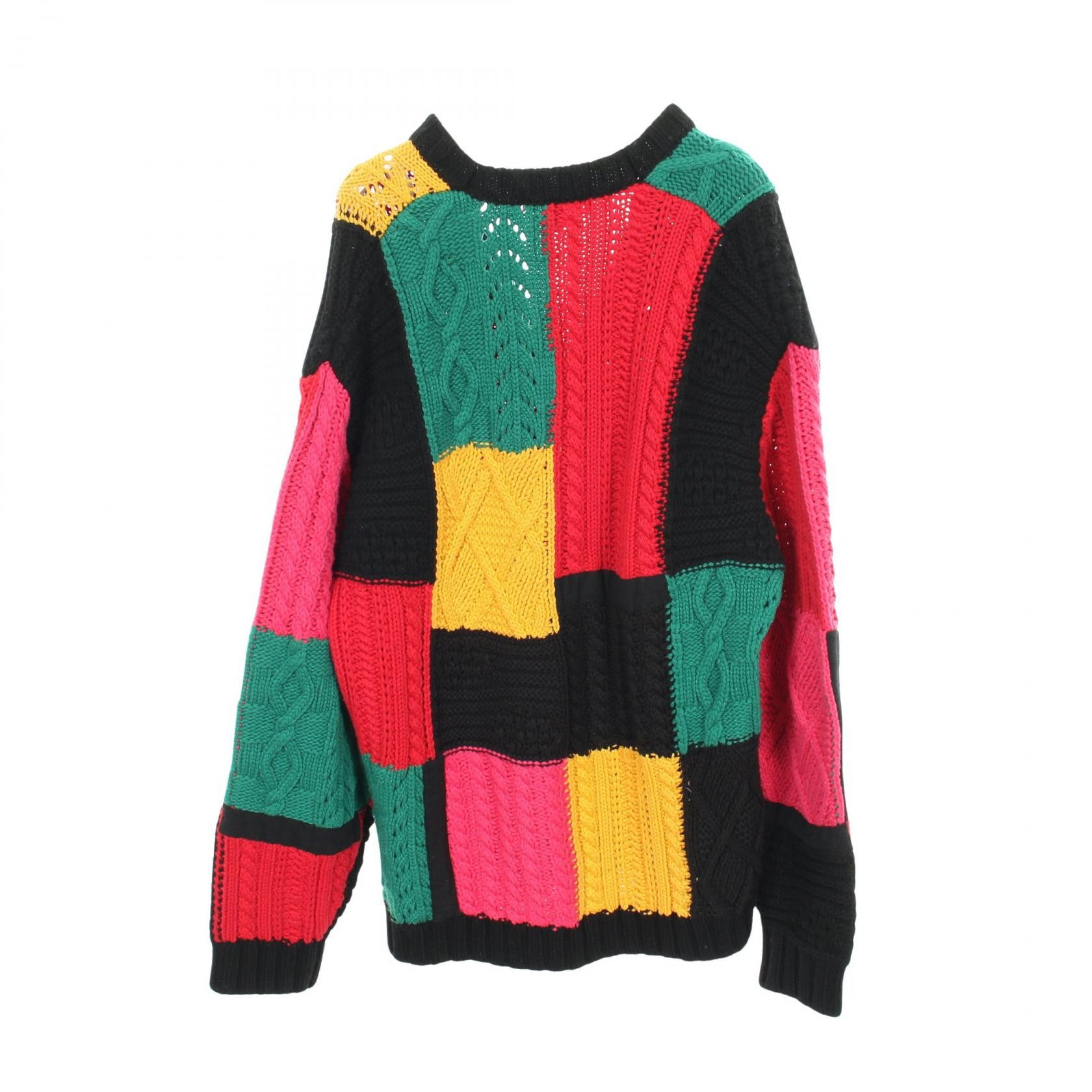 Supreme Supreme Supreme Patchwork Cable Knit Cotton Cardigan Textile Tops DUTY FREE for USA Size ONE SIZE - 2 Thumbnail