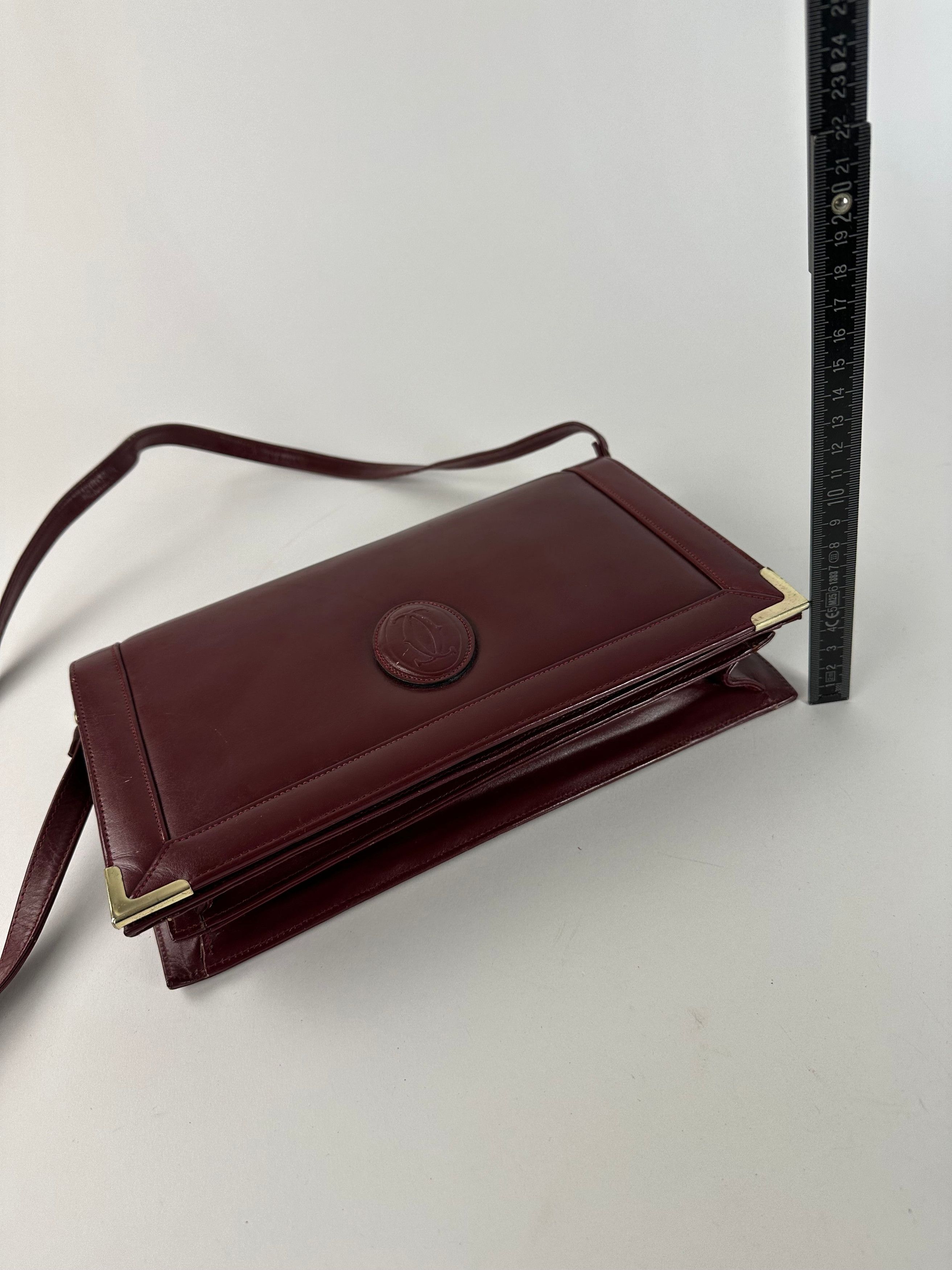 Cartier Vintage Must de Shoulder Bag Leather Bordeaux Size ONE SIZE - 13 Thumbnail