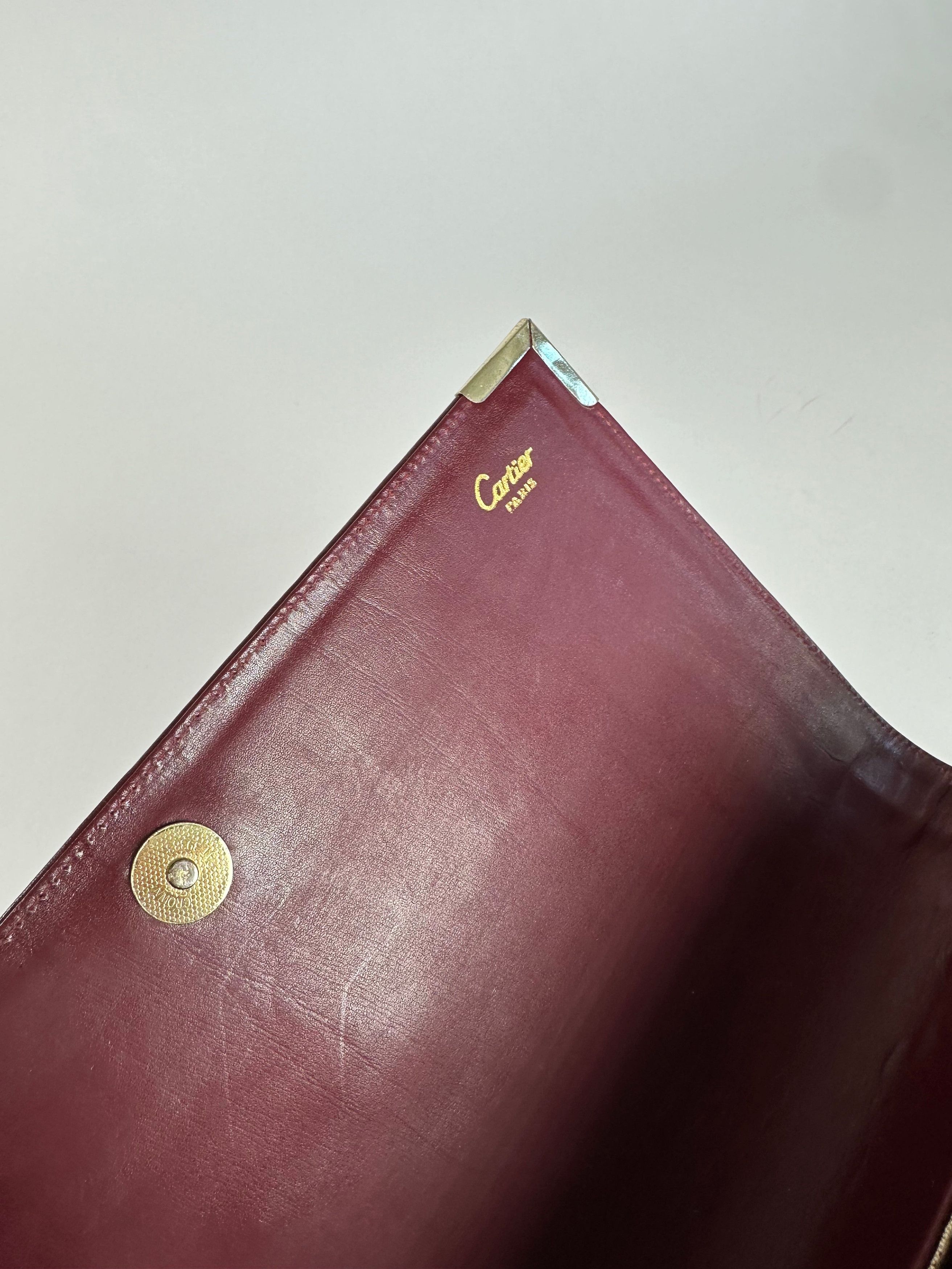 Cartier Vintage Must de Shoulder Bag Leather Bordeaux Size ONE SIZE - 7 Thumbnail