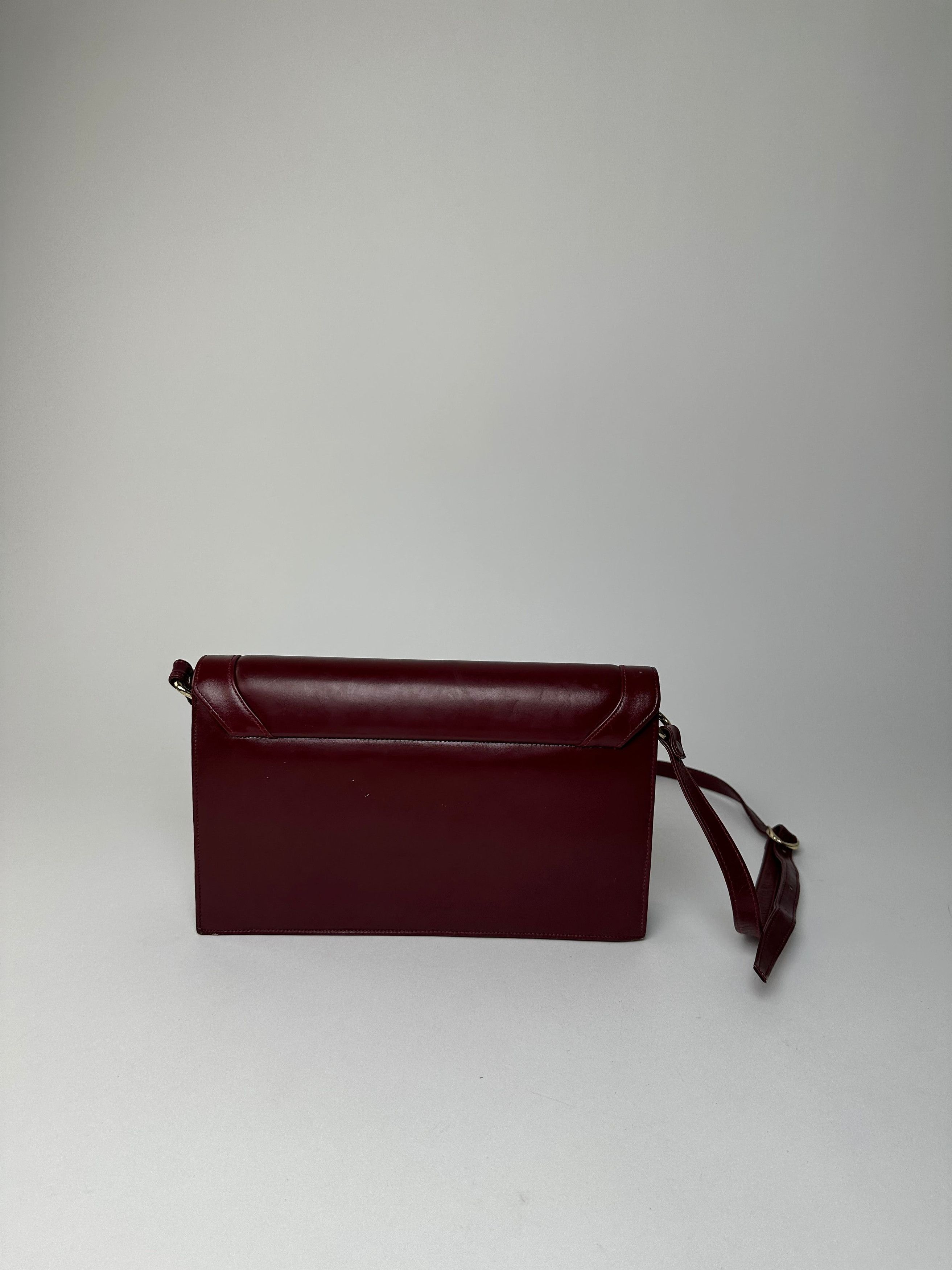 Cartier Vintage Must de Shoulder Bag Leather Bordeaux Size ONE SIZE - 9 Thumbnail